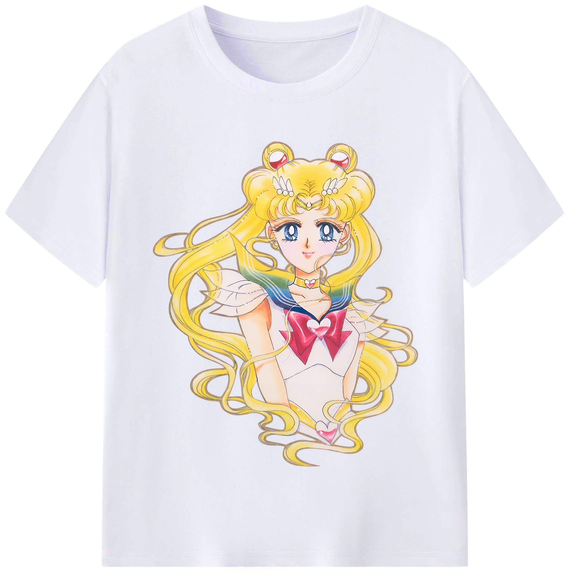 （画像用） 美少女戦士セーラームーン 月野 うさぎ つきの うさぎ Sailor Moon Tsukino Usagi レディースカジュアルプリントTシャツ（綿100％）