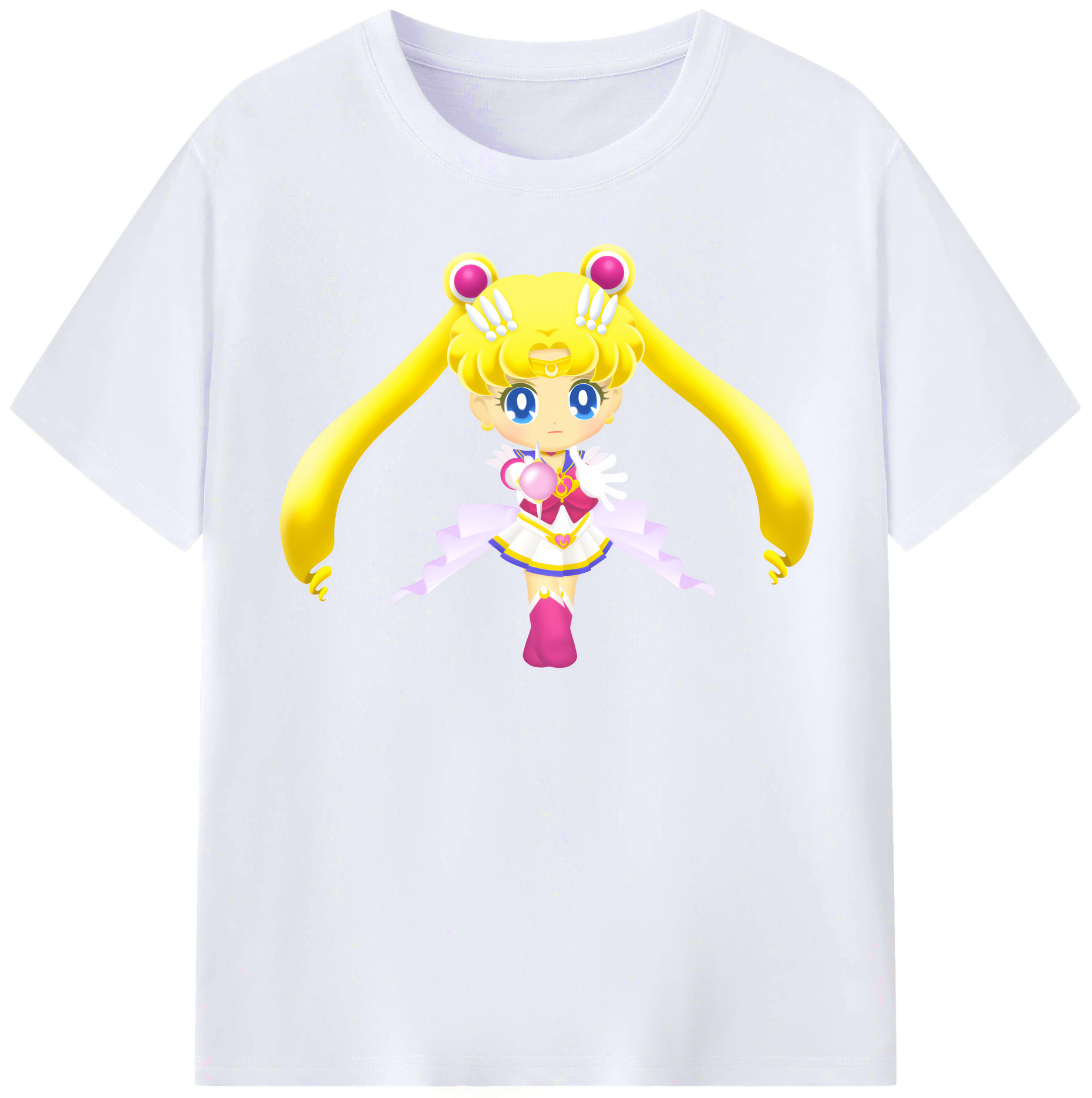 （画像用） 美少女戦士セーラームーン 月野 うさぎ つきの うさぎ Sailor Moon Tsukino Usagi レディースカジュアルプリントTシャツ（綿100％）