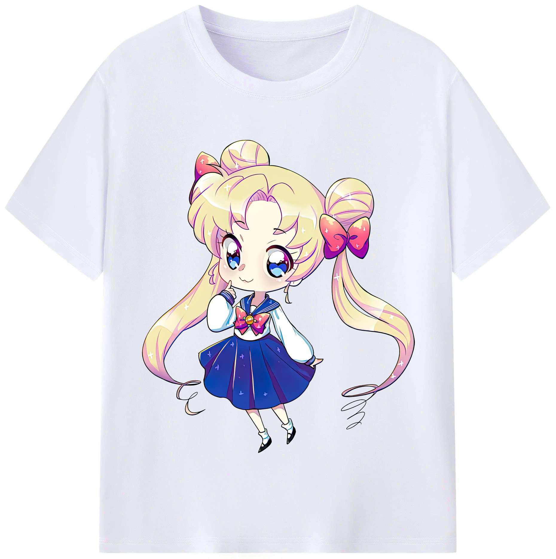 （画像用） 美少女戦士セーラームーン 月野 うさぎ つきの うさぎ Sailor Moon Tsukino Usagi レディースカジュアルプリントTシャツ（綿100％）