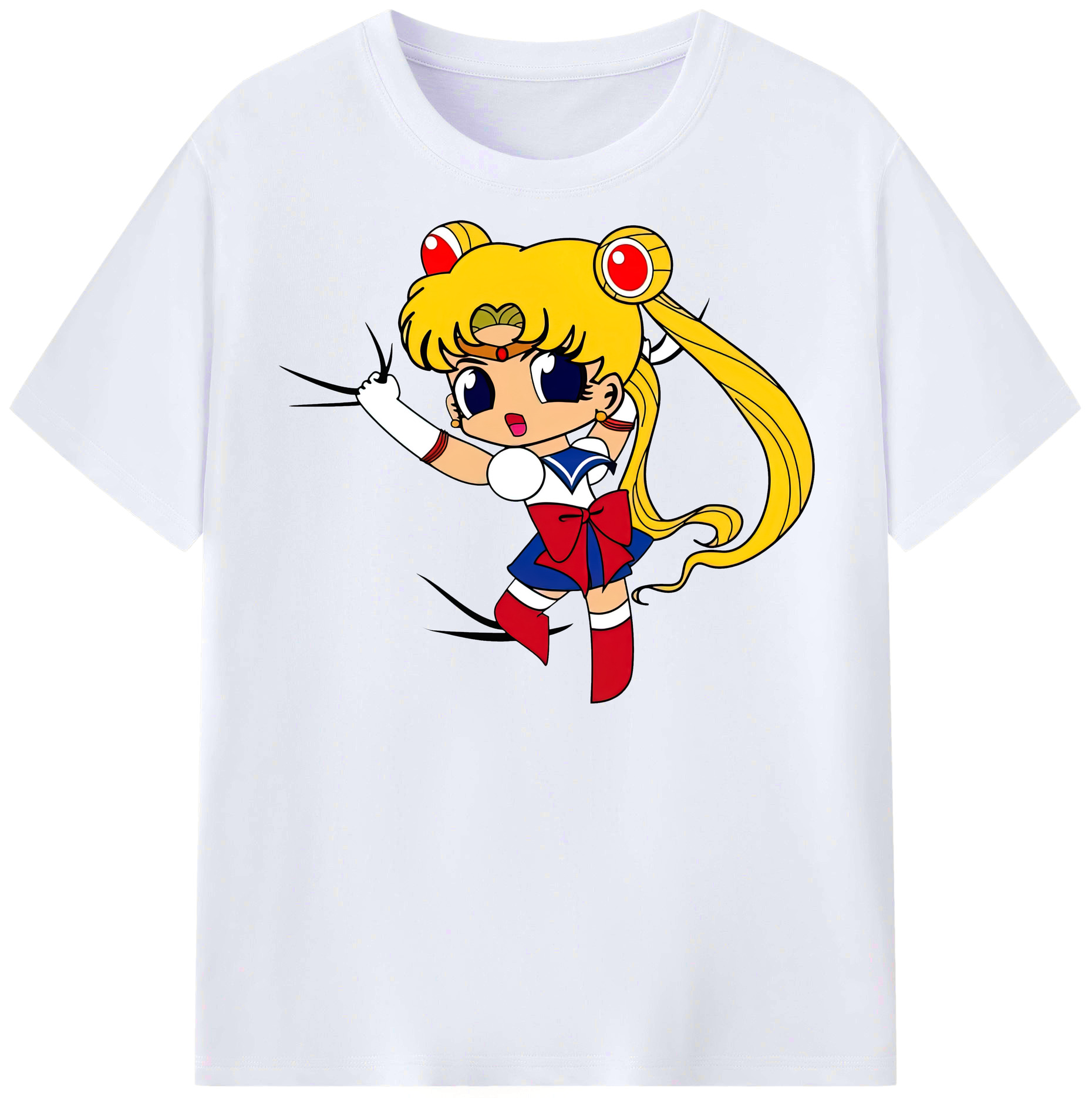 （画像用） 美少女戦士セーラームーン 月野 うさぎ つきの うさぎ Sailor Moon Tsukino Usagi レディースカジュアルプリントTシャツ（綿100％）