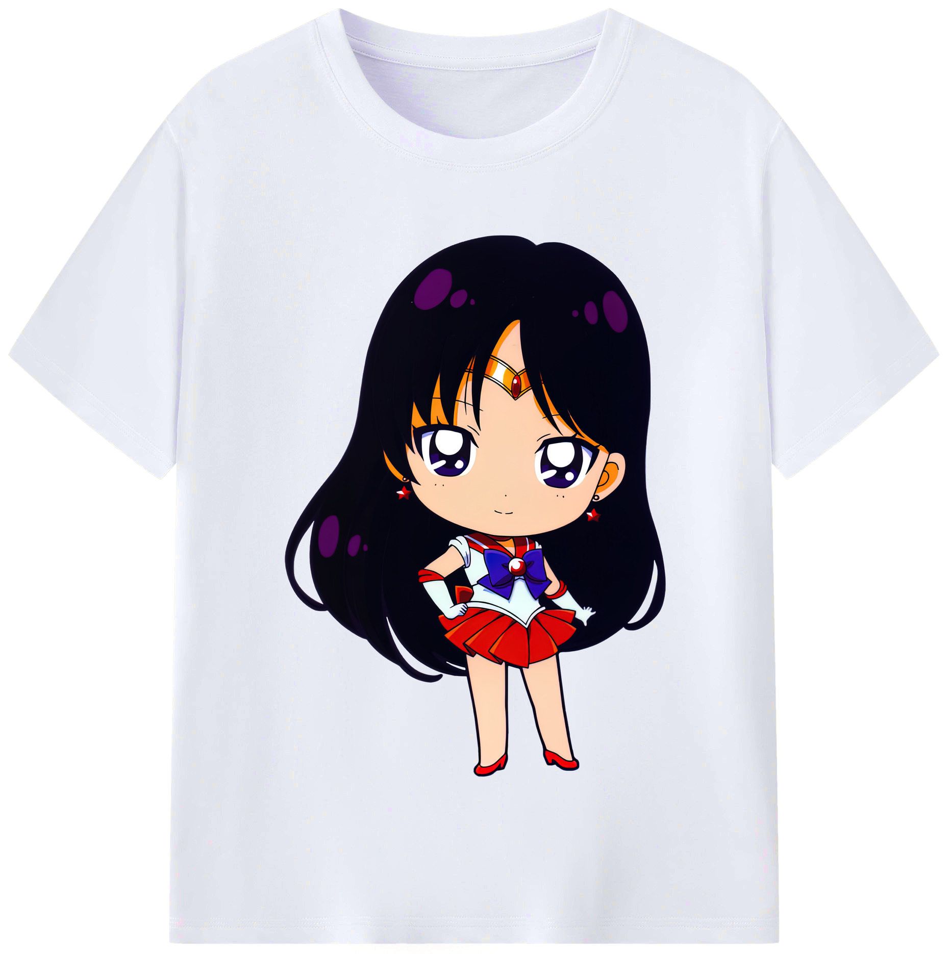 （画像用） 美少女戦士セーラームーン 火野レイ ひの レイ Sailor Moon Hino Rei （セーラーマーズ,Sailor Mars） レディースカジュアルプリントTシャツ（綿100％）