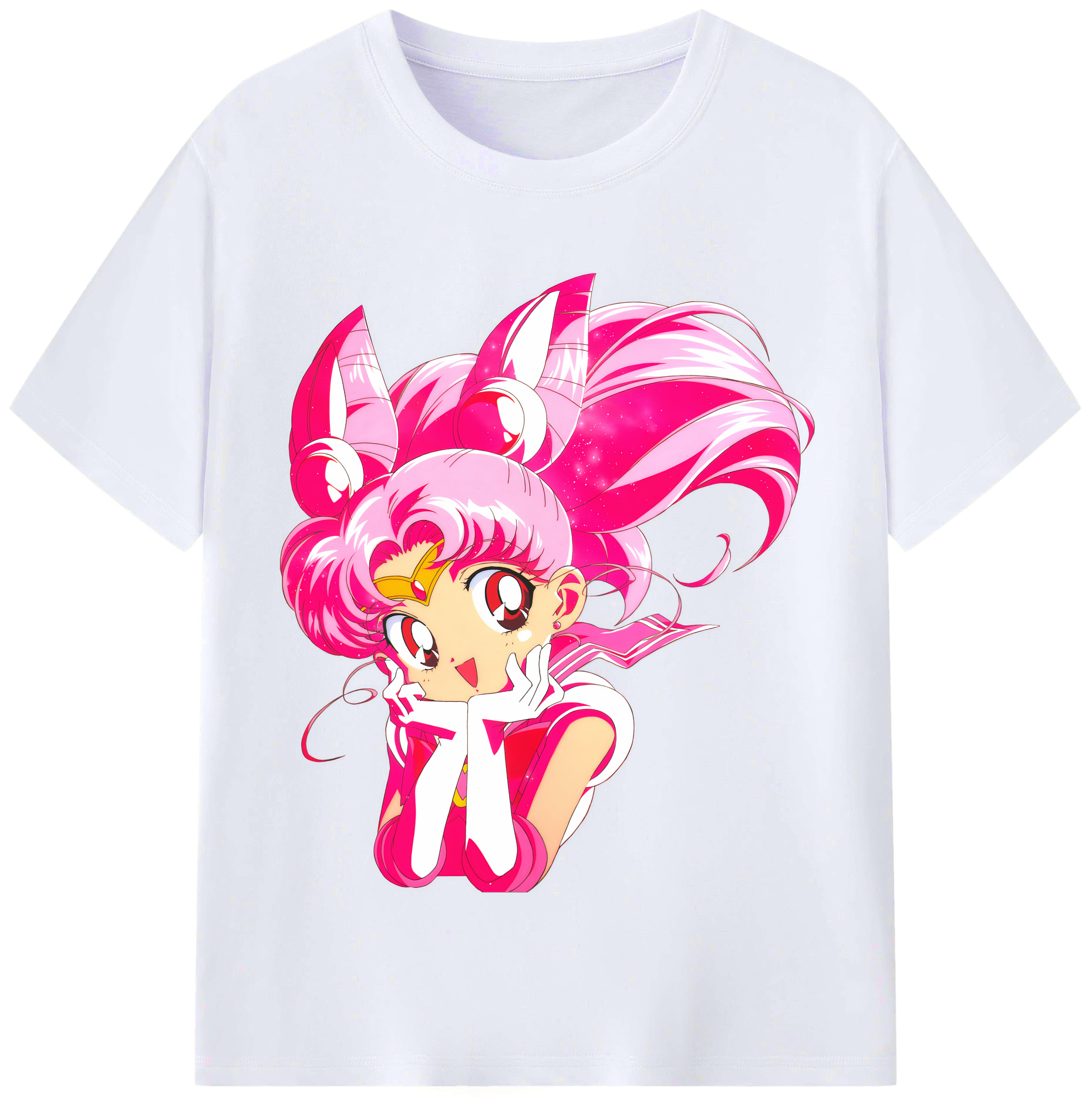 （画像用） 美少女戦士セーラームーン ちびうさ Sailor Moon Chibiusa Tsukino Usagi Small Lady Serenity レディースカジュアルプリントTシャツ（綿100％）