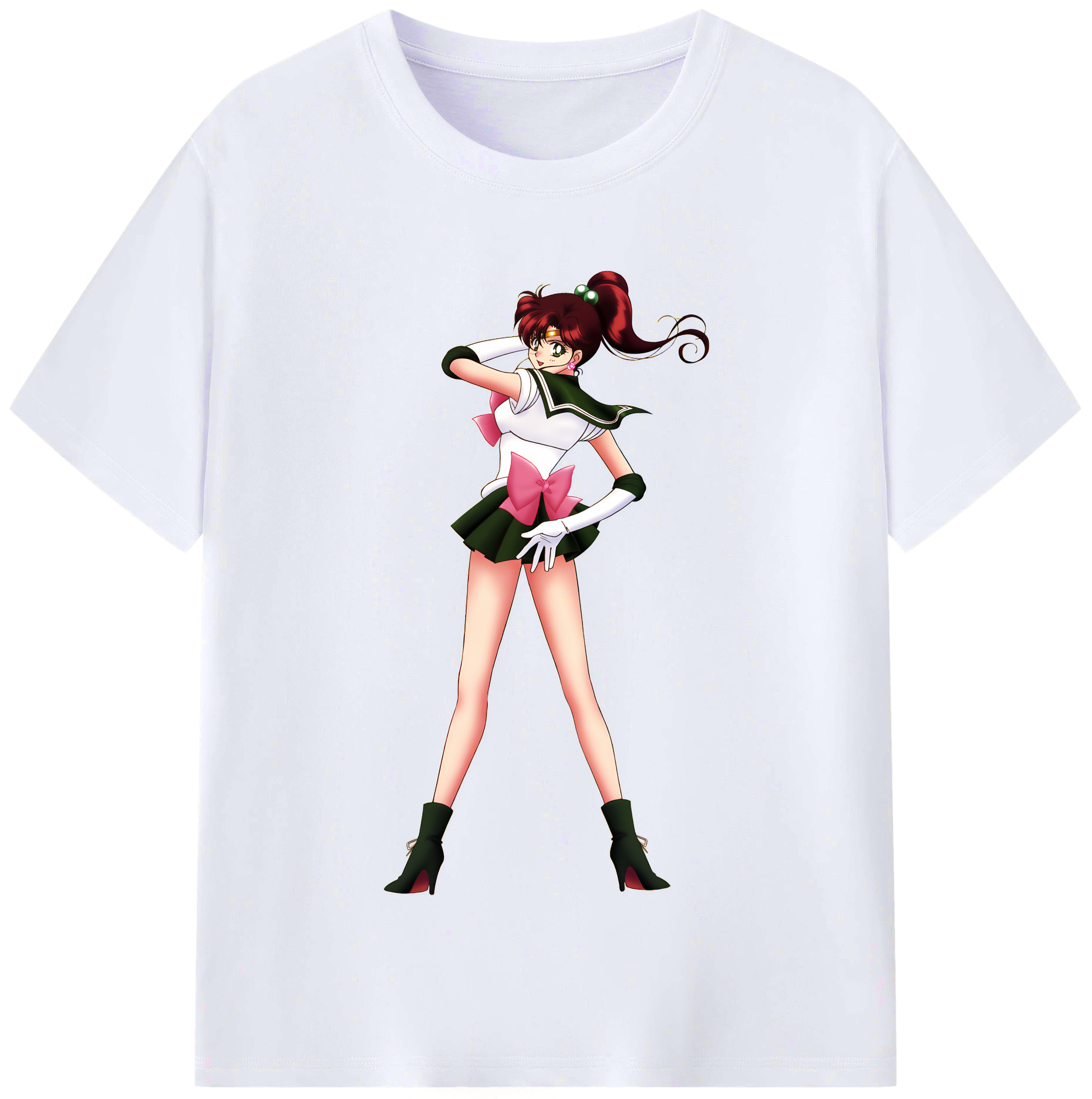 （画像用） 美少女戦士セーラームーン 木野 まこと きの まこと Sailor Moon Kino Makoto （セーラージュピター；Sailor Jupiter） レディースカジュアルプリントTシャツ（綿100％）