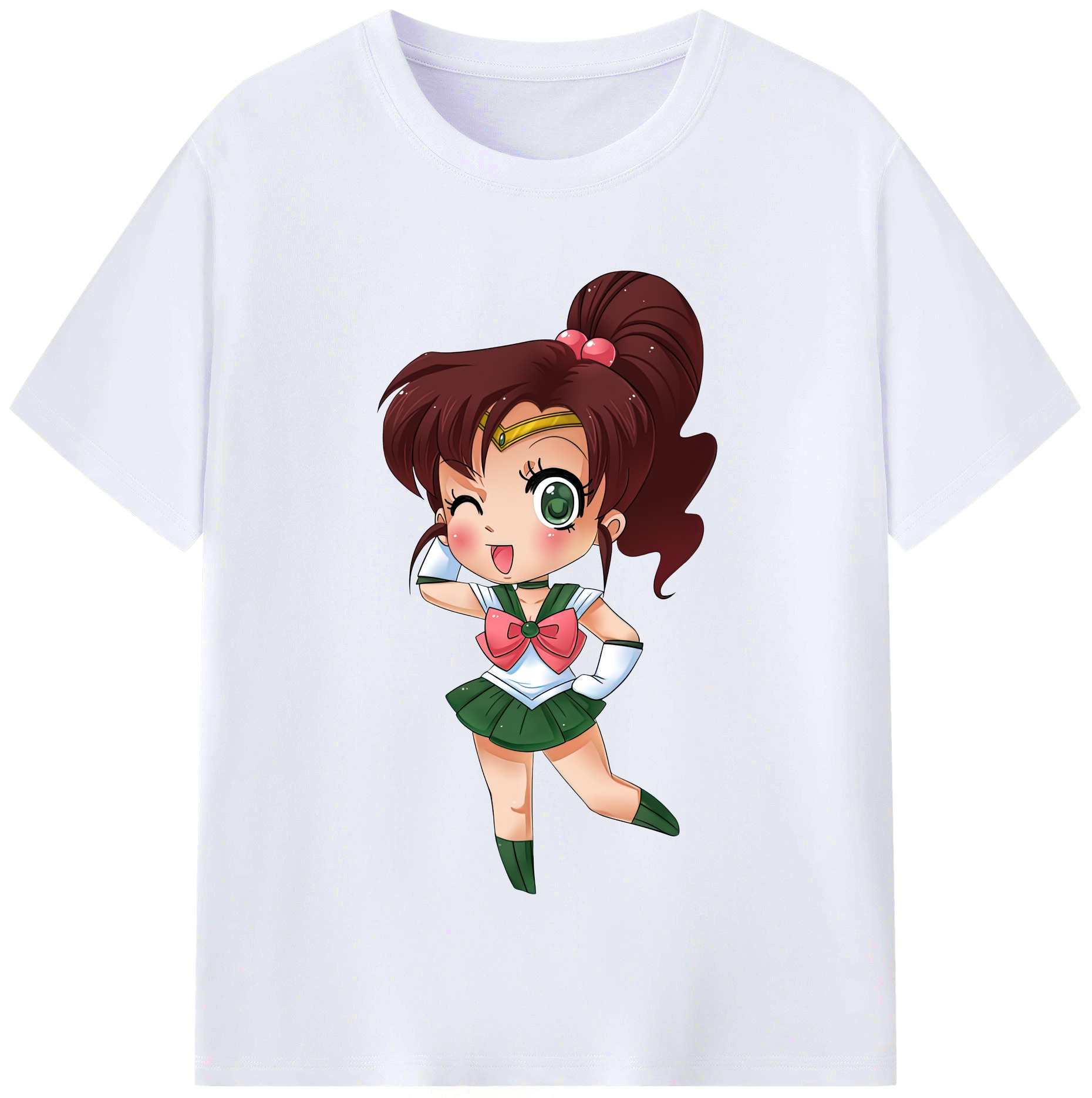 （画像用） 美少女戦士セーラームーン 木野 まこと きの まこと Sailor Moon Kino Makoto （セーラージュピター；Sailor Jupiter） レディースカジュアルプリントTシャツ（綿100％）