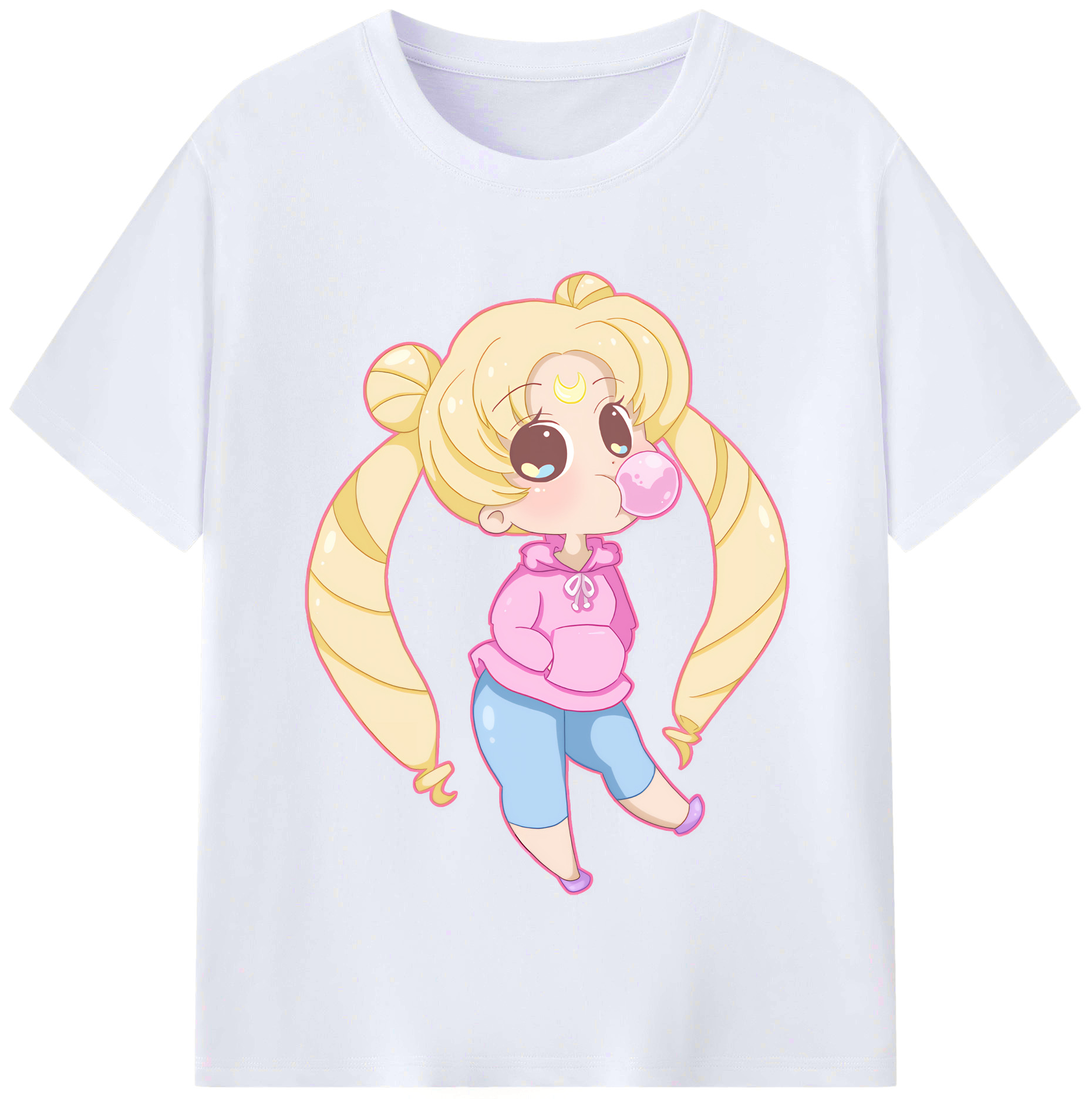 （画像用） 美少女戦士セーラームーン 愛野 美奈子 あいの みなこ Sailor Moon Aino Minako レディースカジュアルプリントTシャツ（綿100％）