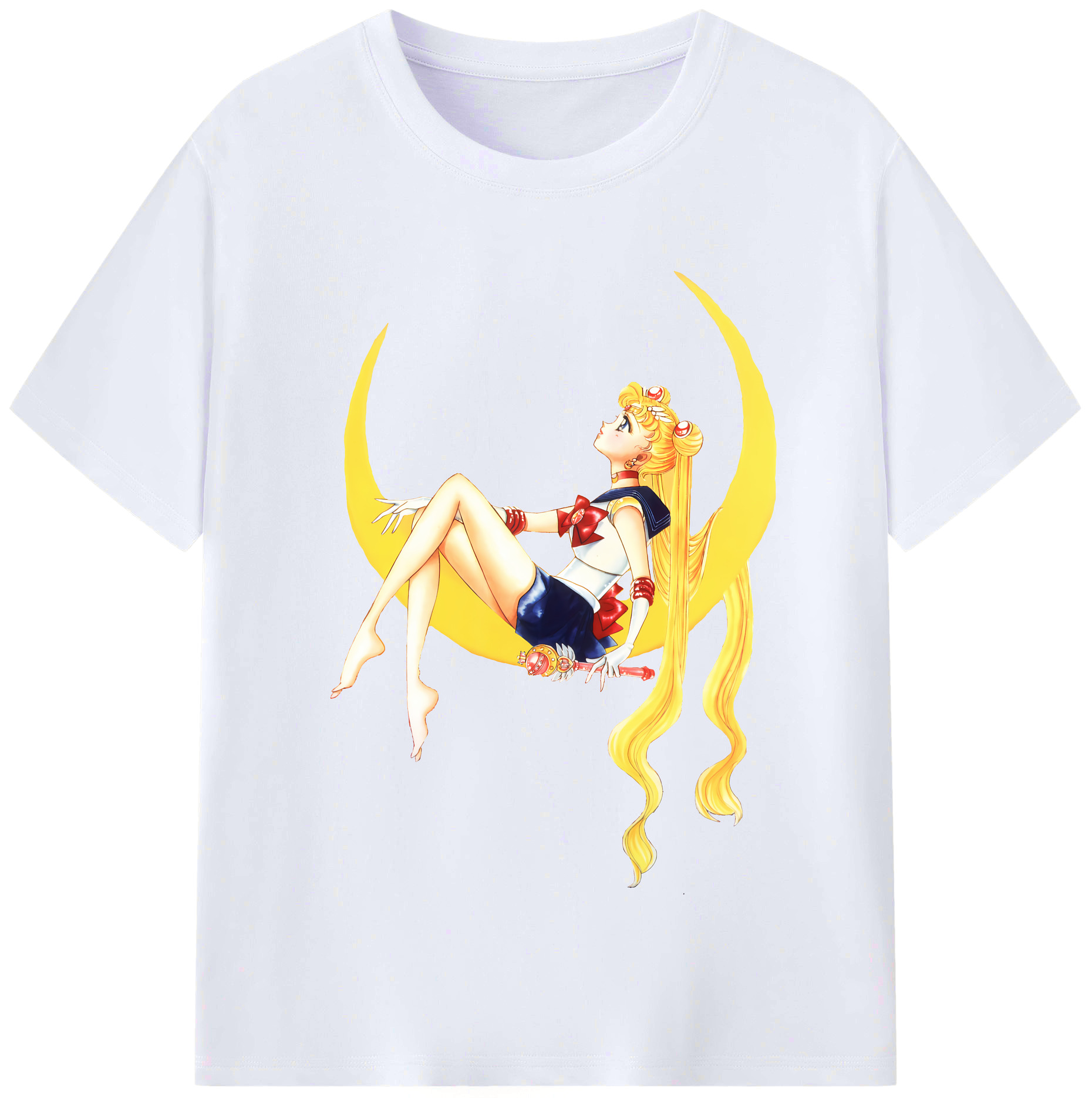 （画像用） 美少女戦士セーラームーン 月野 うさぎ つきの うさぎ Sailor Moon Tsukino Usagi レディースカジュアルプリントTシャツ（綿100％）