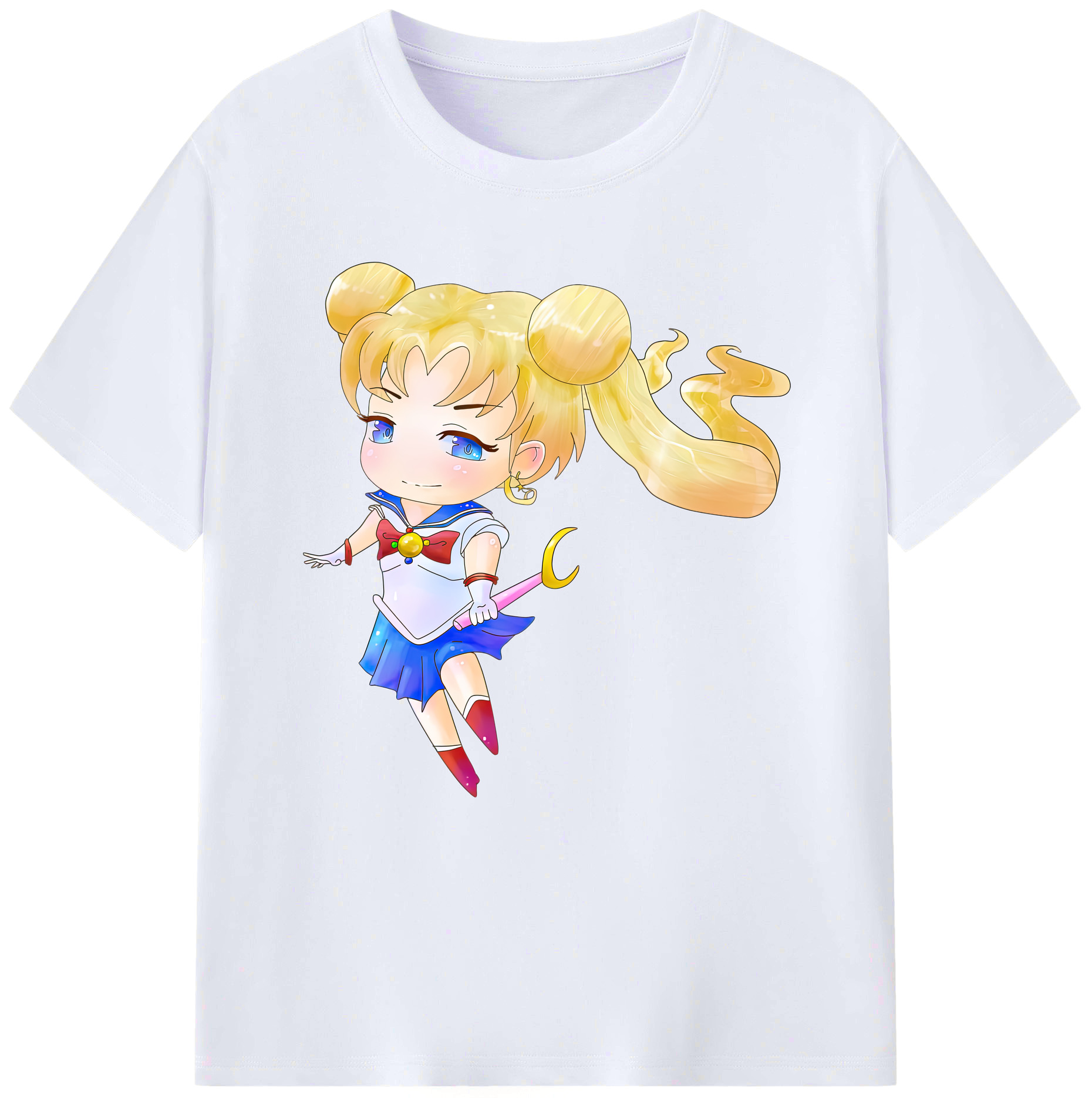 （画像用） 美少女戦士セーラームーン 愛野 美奈子 あいの みなこ Sailor Moon Aino Minako レディースカジュアルプリントTシャツ（綿100％）