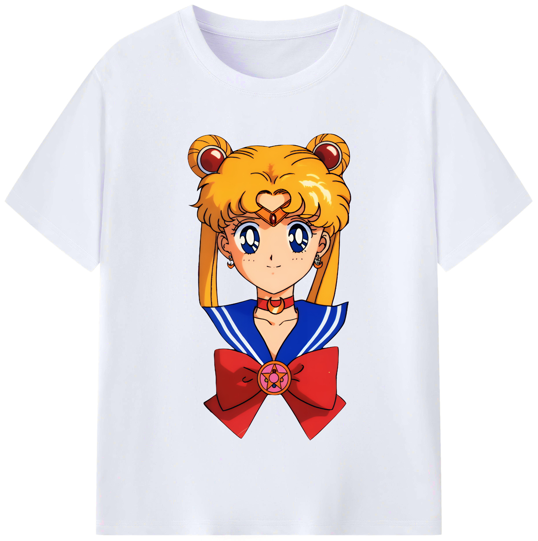 （画像用） 美少女戦士セーラームーン 月野 うさぎ つきの うさぎ Sailor Moon Tsukino Usagi レディースカジュアルプリントTシャツ（綿100％）
