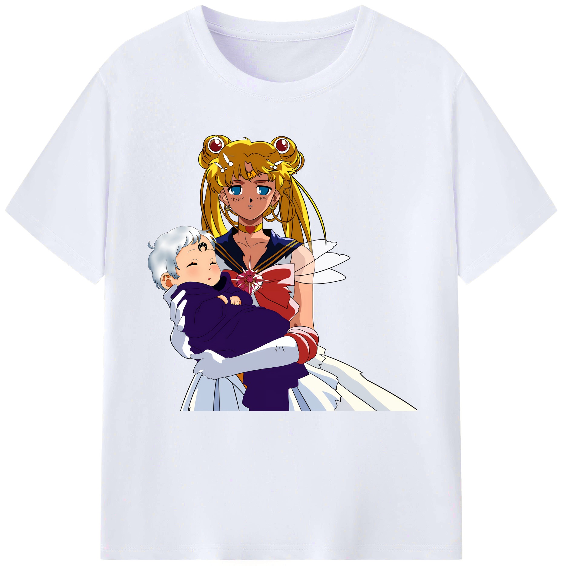 （画像用） 美少女戦士セーラームーン 月野 うさぎ つきの うさぎ Sailor Moon Tsukino Usagi レディースカジュアルプリントTシャツ（綿100％）
