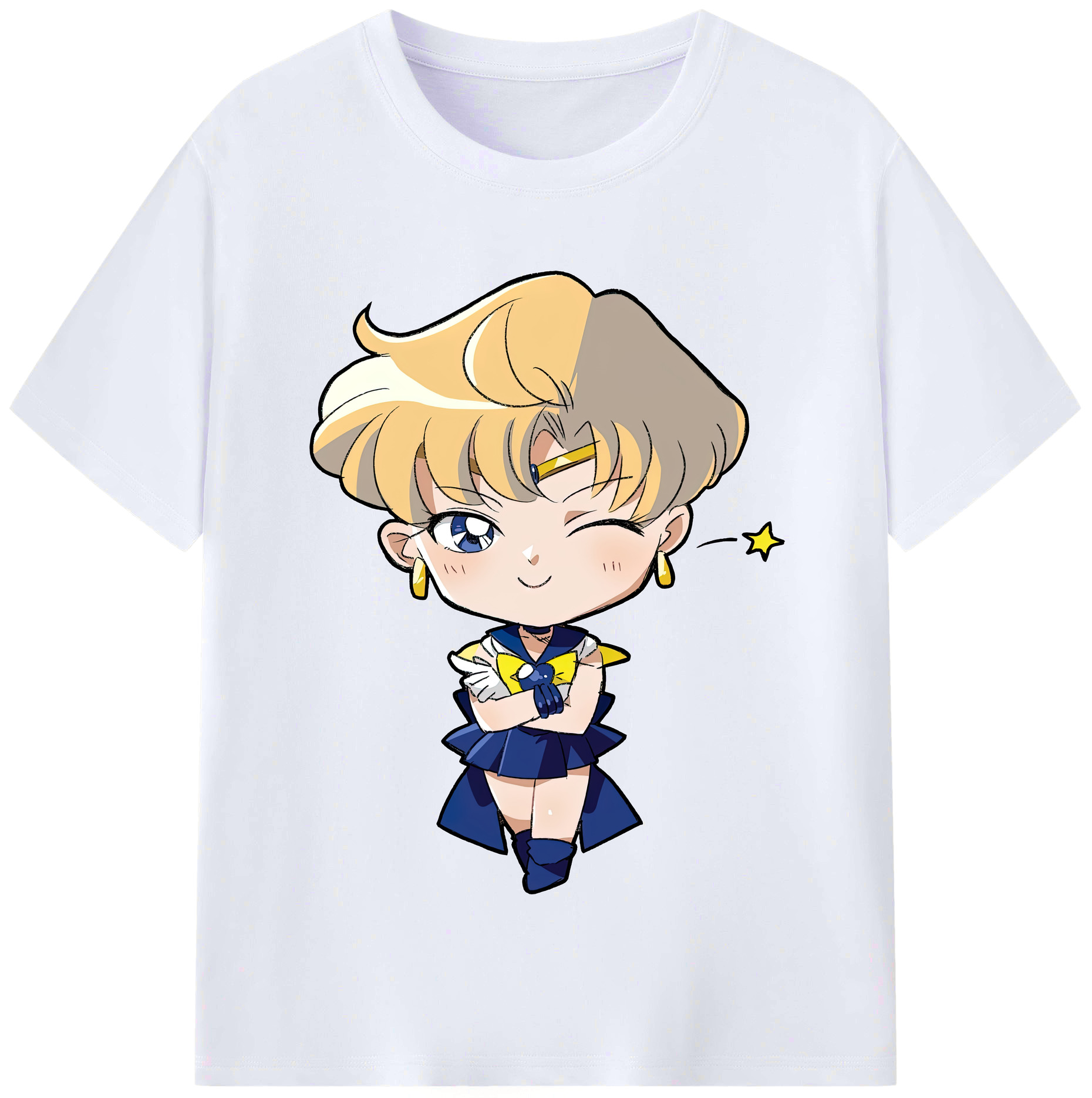 （画像用） 美少女戦士セーラームーン 天王はるか Sailor Moon Tenoh Haruka レディースカジュアルプリントTシャツ（綿100％）