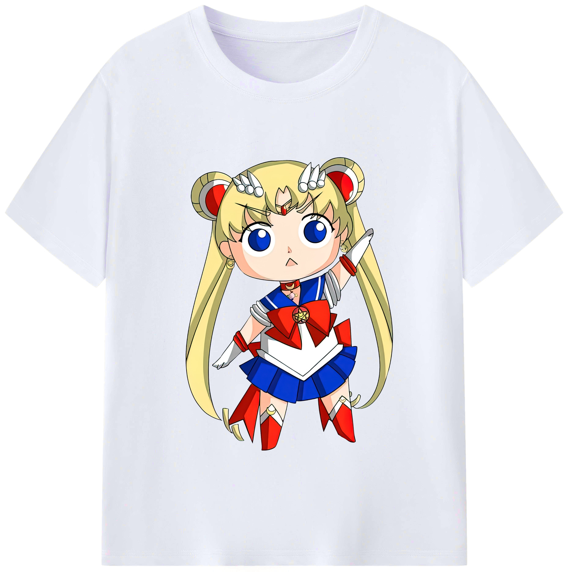 （画像用） 美少女戦士セーラームーン 月野 うさぎ つきの うさぎ Sailor Moon Tsukino Usagi レディースカジュアルプリントTシャツ（綿100％）