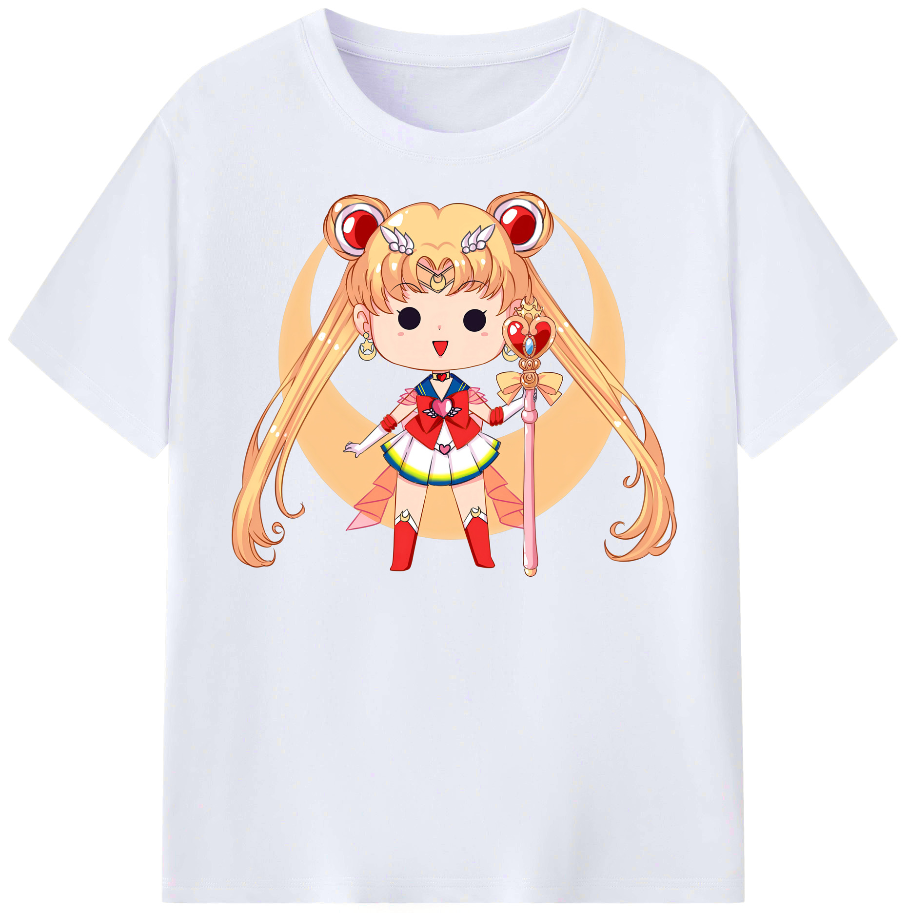 （画像用） 美少女戦士セーラームーン 月野 うさぎ つきの うさぎ Sailor Moon Tsukino Usagi レディースカジュアルプリントTシャツ（綿100％）