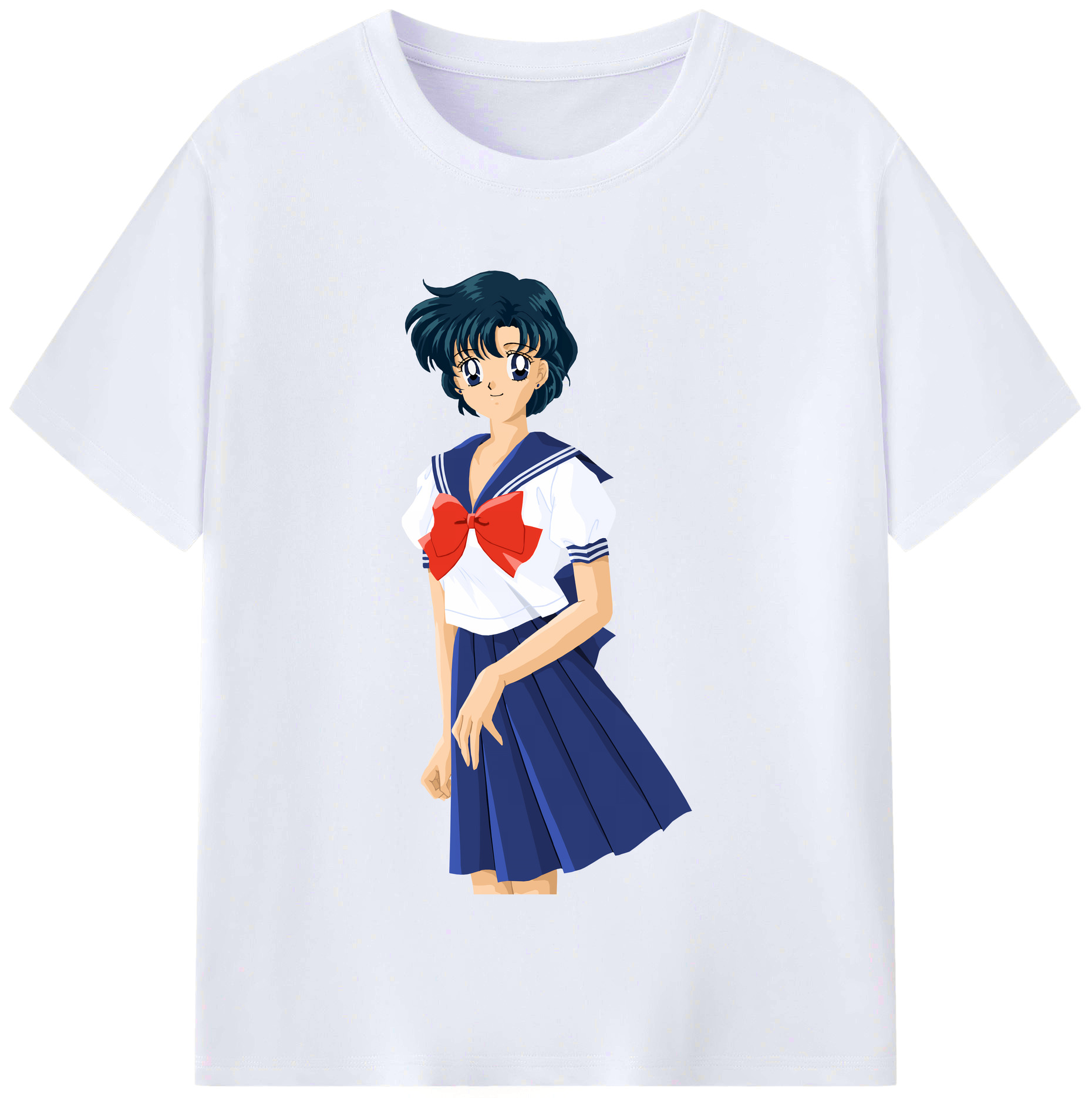 （画像用） 美少女戦士セーラームーン 水野 亜美 みずの あみ Sailor Moon Mizuno Ami レディースカジュアルプリントTシャツ（綿100％）