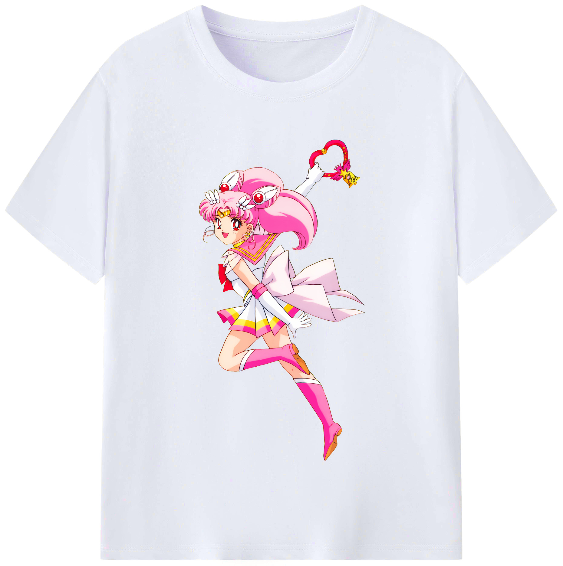 （画像用） 美少女戦士セーラームーン ちびうさ Sailor Moon Chibiusa Tsukino Usagi Small Lady Serenity レディースカジュアルプリントTシャツ（綿100％）