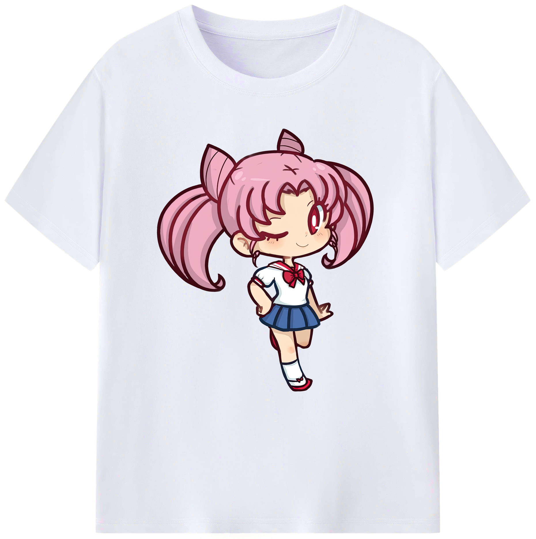 （画像用） 美少女戦士セーラームーン ちびうさ Sailor Moon Chibiusa Tsukino Usagi Small Lady Serenity レディースカジュアルプリントTシャツ（綿100％）