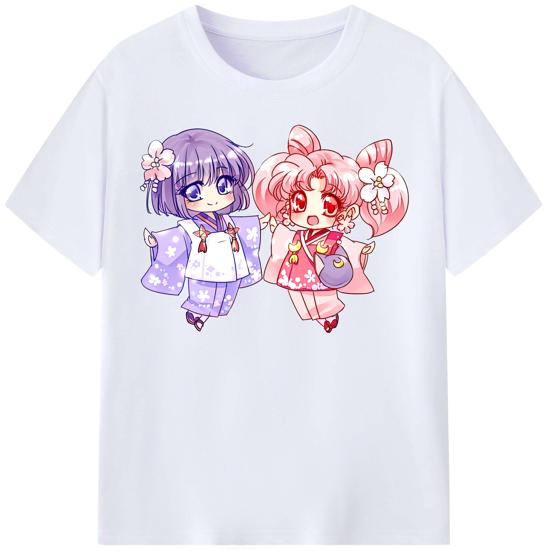 （画像用） 美少女戦士セーラームーン ちびうさ Sailor Moon Chibiusa Tsukino Usagi Small Lady Serenity レディースカジュアルプリントTシャツ（綿100％）
