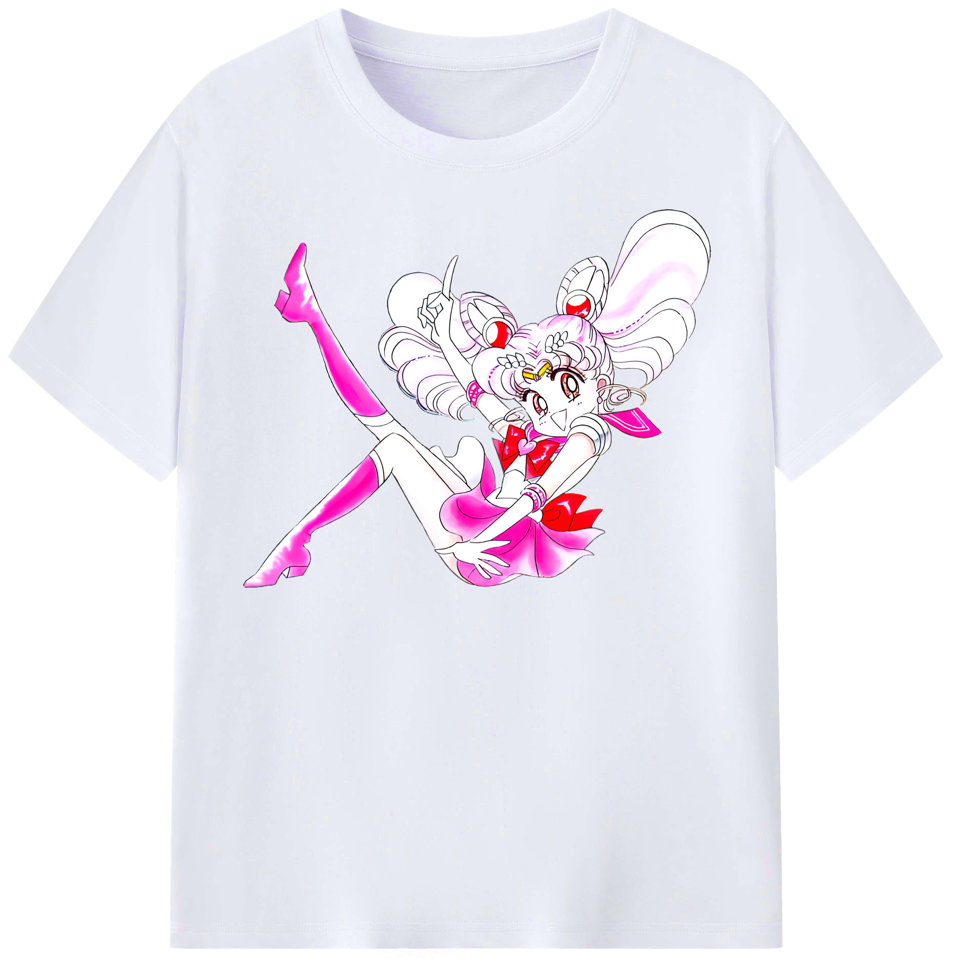 （画像用） 美少女戦士セーラームーン ちびうさ Sailor Moon Chibiusa Tsukino Usagi Small Lady Serenity レディースカジュアルプリントTシャツ（綿100％）