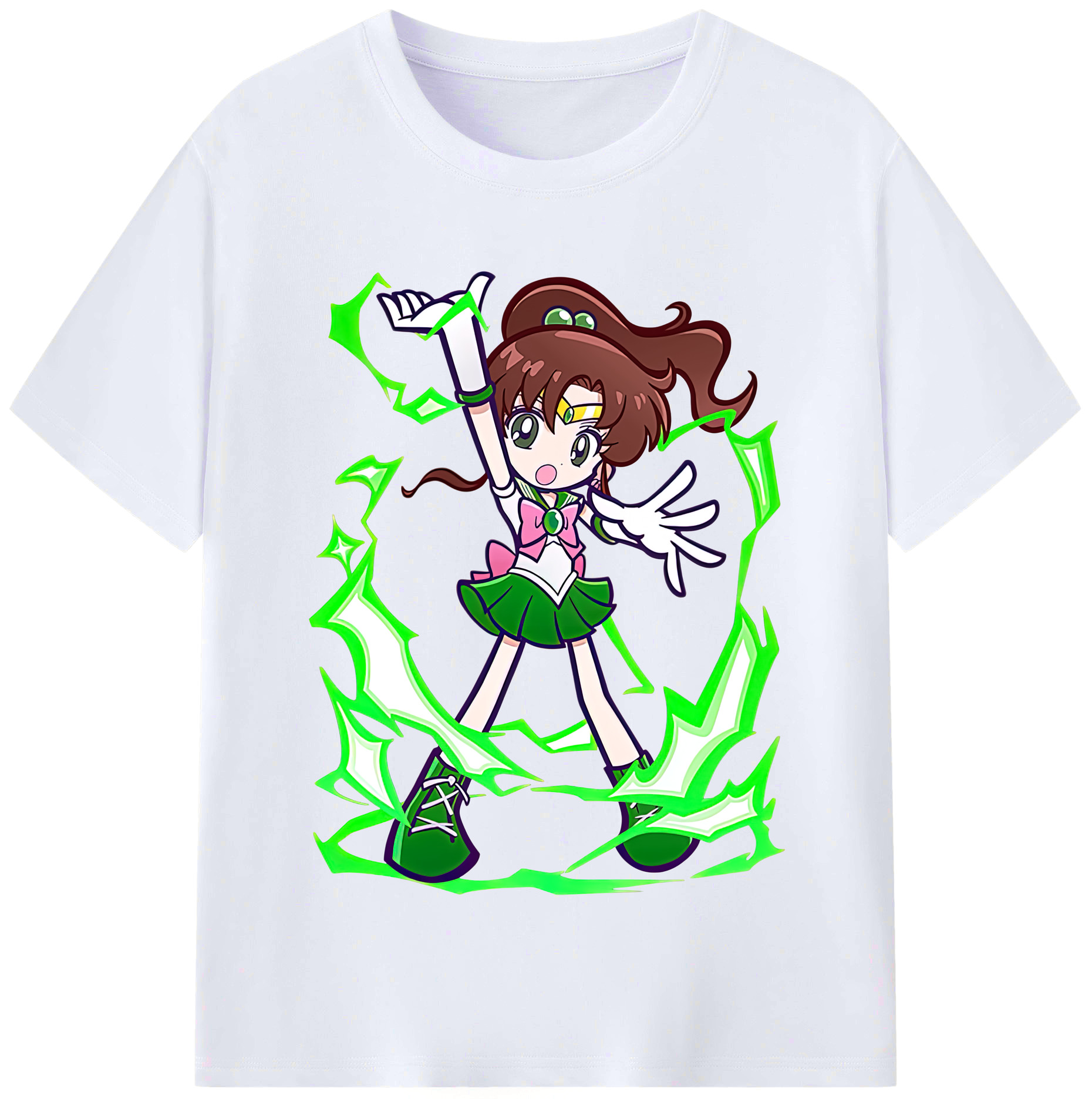 （画像用） 美少女戦士セーラームーン 木野 まこと きの まこと Sailor Moon Kino Makoto （セーラージュピター；Sailor Jupiter） レディースカジュアルプリントTシャツ（綿100％）