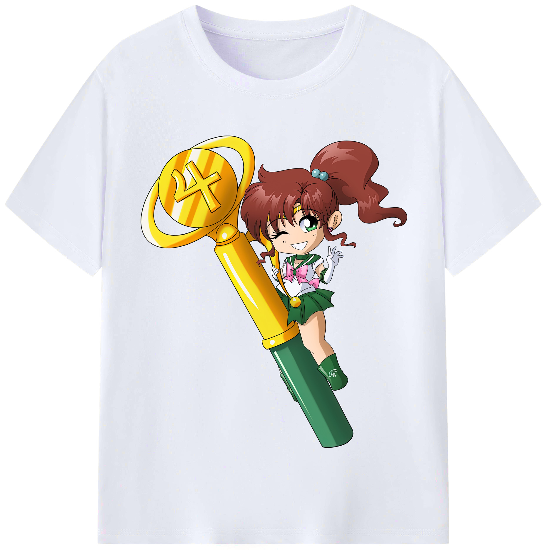 （画像用） 美少女戦士セーラームーン 木野 まこと きの まこと Sailor Moon Kino Makoto （セーラージュピター；Sailor Jupiter） レディースカジュアルプリントTシャツ（綿100％）
