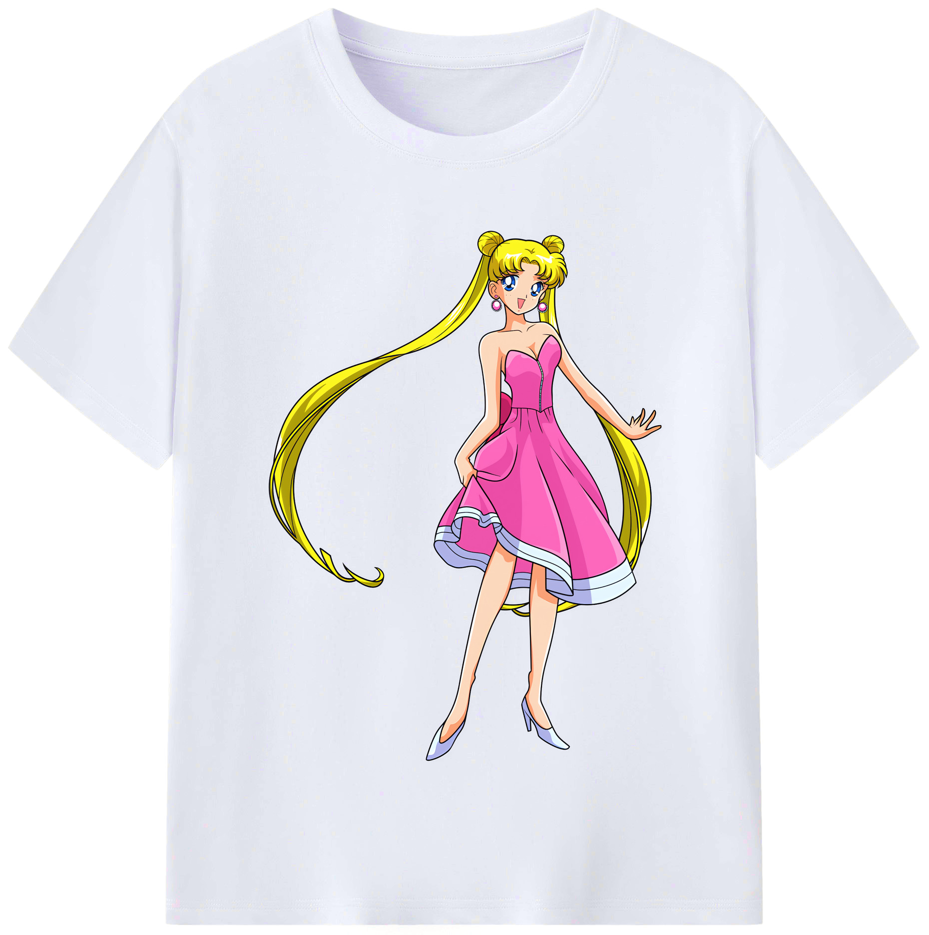 （画像用） 美少女戦士セーラームーン 愛野 美奈子 あいの みなこ Sailor Moon Aino Minako レディースカジュアルプリントTシャツ（綿100％）