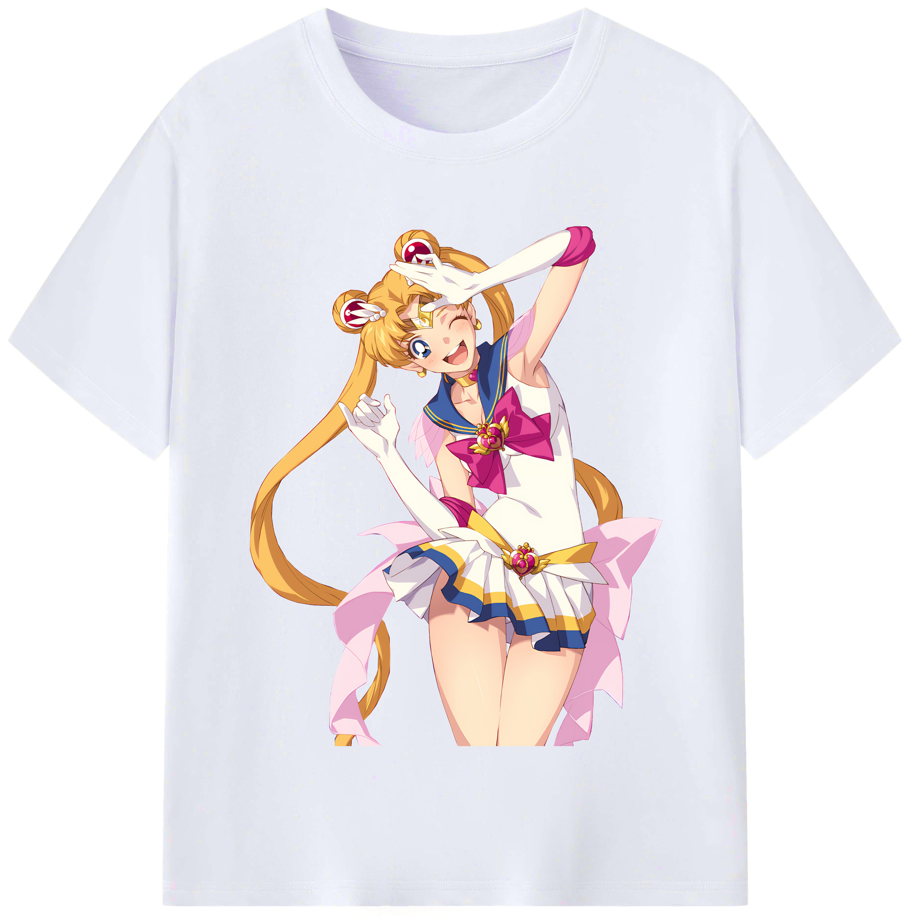 （画像用） 美少女戦士セーラームーン 月野 うさぎ つきの うさぎ Sailor Moon Tsukino Usagi レディースカジュアルプリントTシャツ（綿100％）