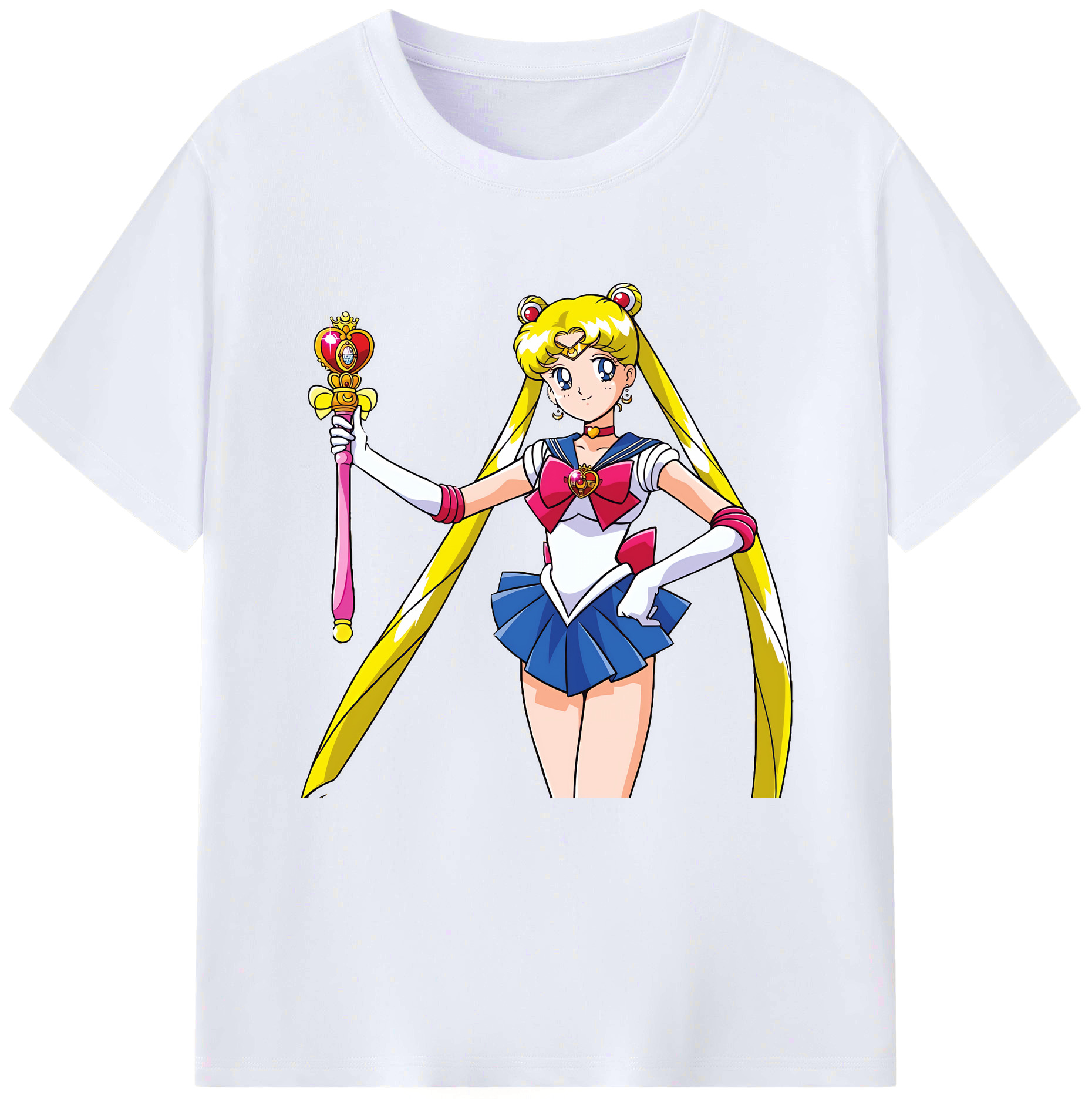（画像用） 美少女戦士セーラームーン 月野 うさぎ つきの うさぎ Sailor Moon Tsukino Usagi レディースカジュアルプリントTシャツ（綿100％）