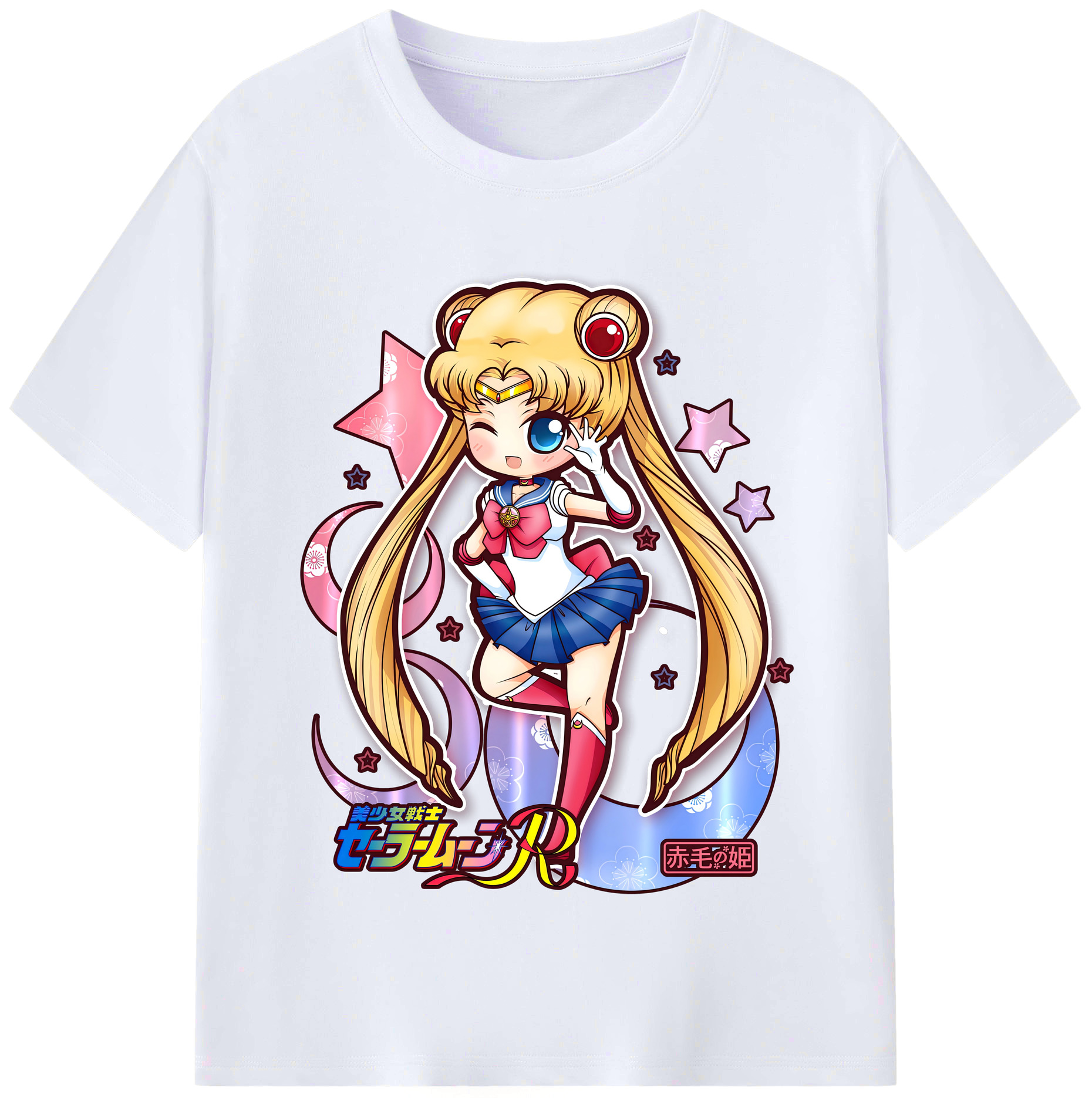 （画像用） 美少女戦士セーラームーン 月野 うさぎ つきの うさぎ Sailor Moon Tsukino Usagi レディースカジュアルプリントTシャツ（綿100％）
