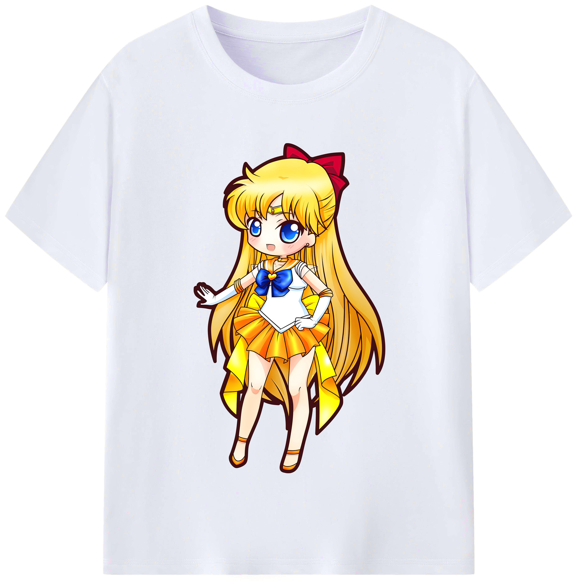 （画像用） 美少女戦士セーラームーン 愛野 美奈子 あいの みなこ Sailor Moon Aino Minako レディースカジュアルプリントTシャツ（綿100％）