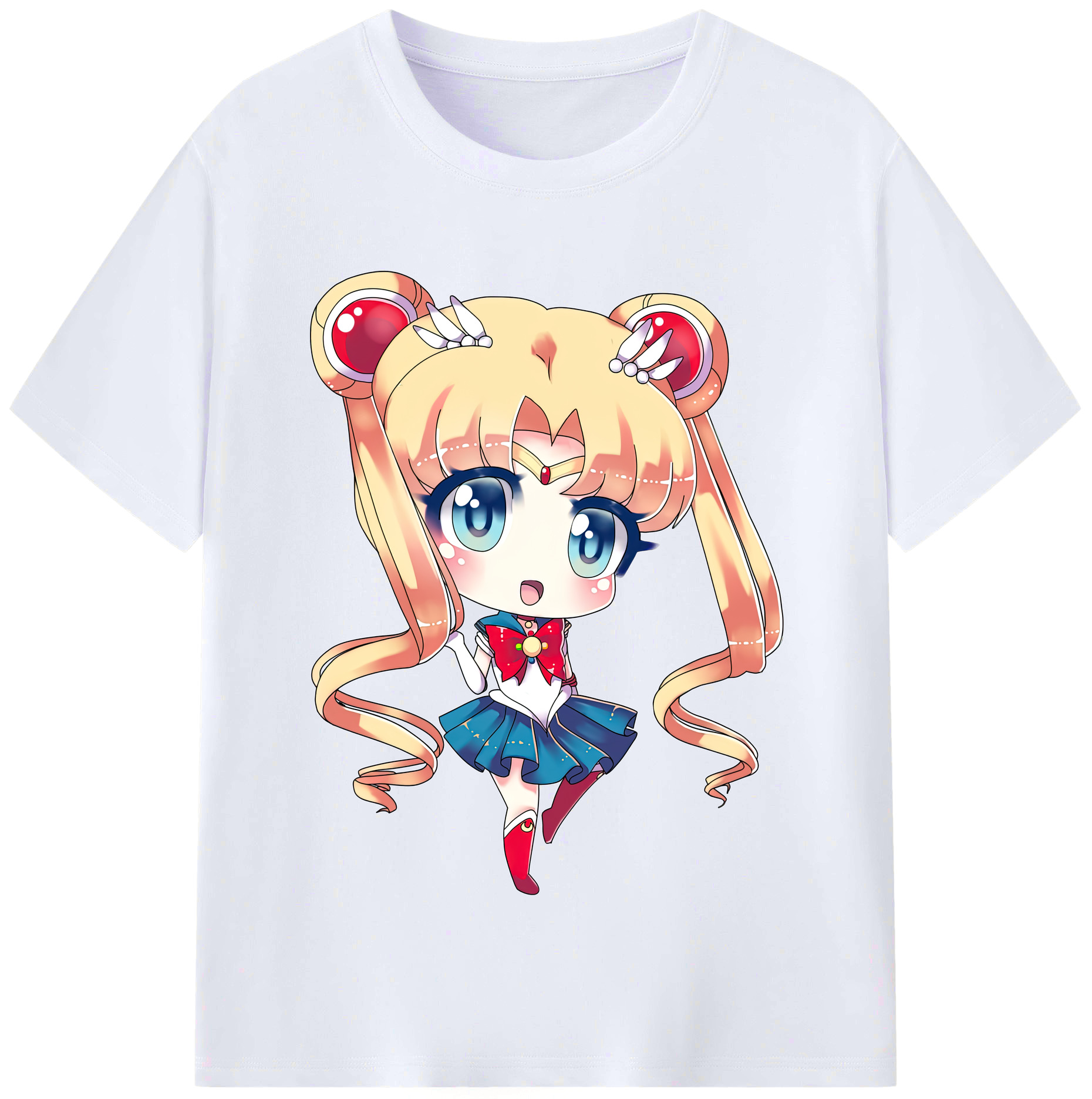 （画像用） 美少女戦士セーラームーン 月野 うさぎ つきの うさぎ Sailor Moon Tsukino Usagi レディースカジュアルプリントTシャツ（綿100％）