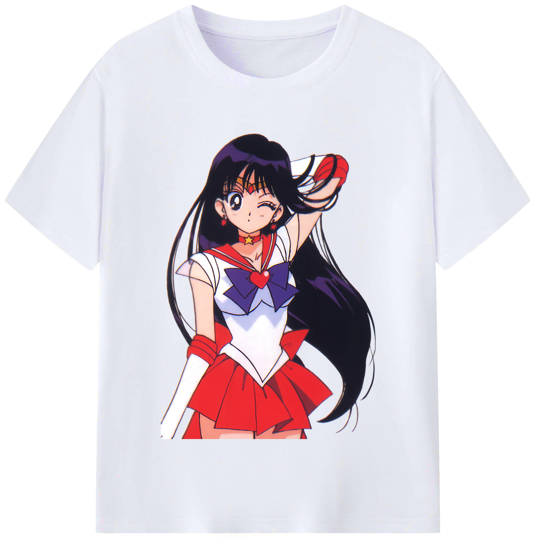 （画像用） 美少女戦士セーラームーン 火野レイ ひの レイ Sailor Moon Hino Rei （セーラーマーズ,Sailor Mars） レディースカジュアルプリントTシャツ（綿100％）