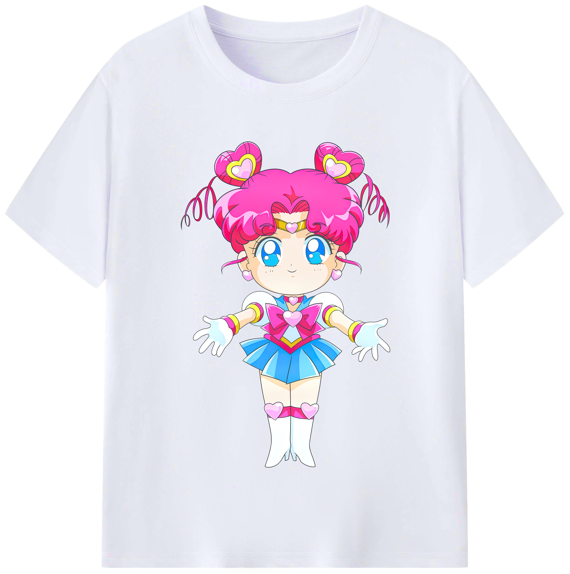 （画像用） 美少女戦士セーラームーン ちびうさ Sailor Moon Chibiusa Tsukino Usagi Small Lady Serenity レディースカジュアルプリントTシャツ（綿100％）