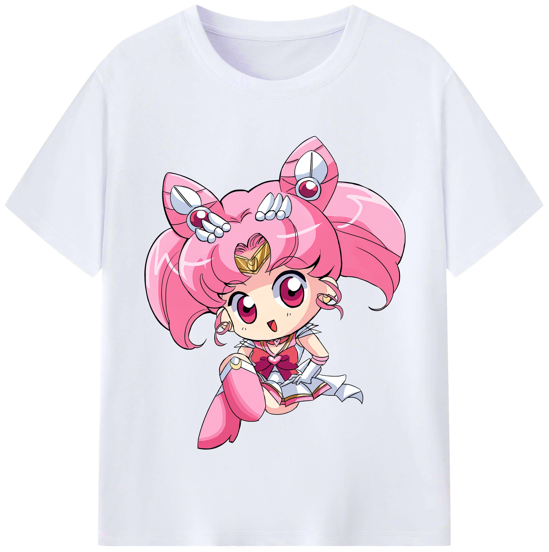 （画像用） 美少女戦士セーラームーン ちびうさ Sailor Moon Chibiusa Tsukino Usagi Small Lady Serenity レディースカジュアルプリントTシャツ（綿100％）