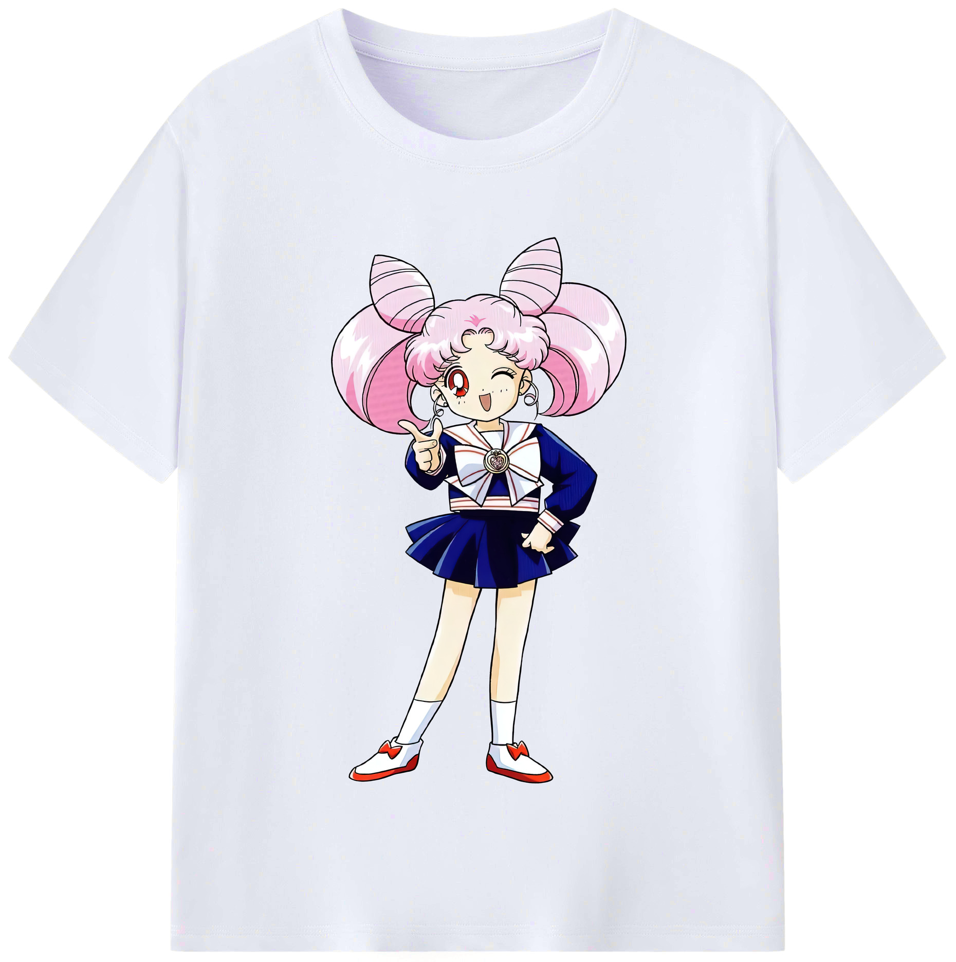 （画像用） 美少女戦士セーラームーン ちびうさ Sailor Moon Chibiusa Tsukino Usagi Small Lady Serenity レディースカジュアルプリントTシャツ（綿100％）