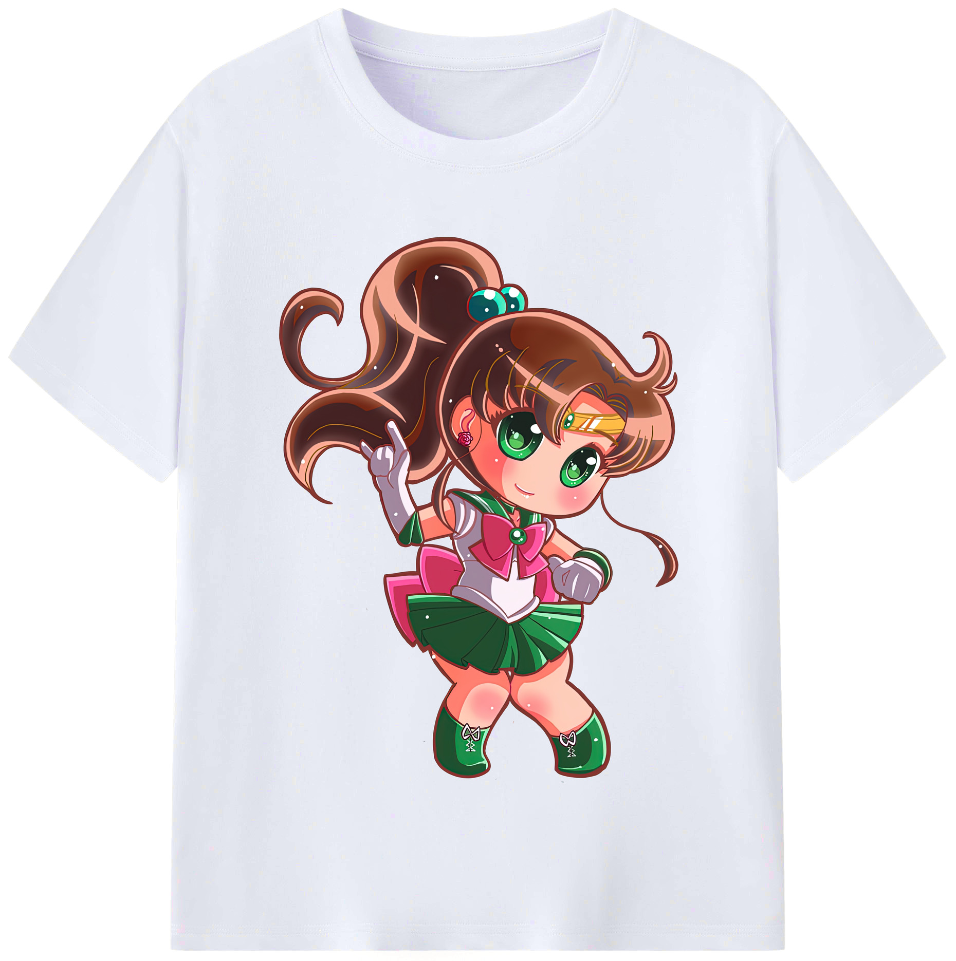 （画像用） 美少女戦士セーラームーン 木野 まこと きの まこと Sailor Moon Kino Makoto （セーラージュピター；Sailor Jupiter） レディースカジュアルプリントTシャツ（綿100％）