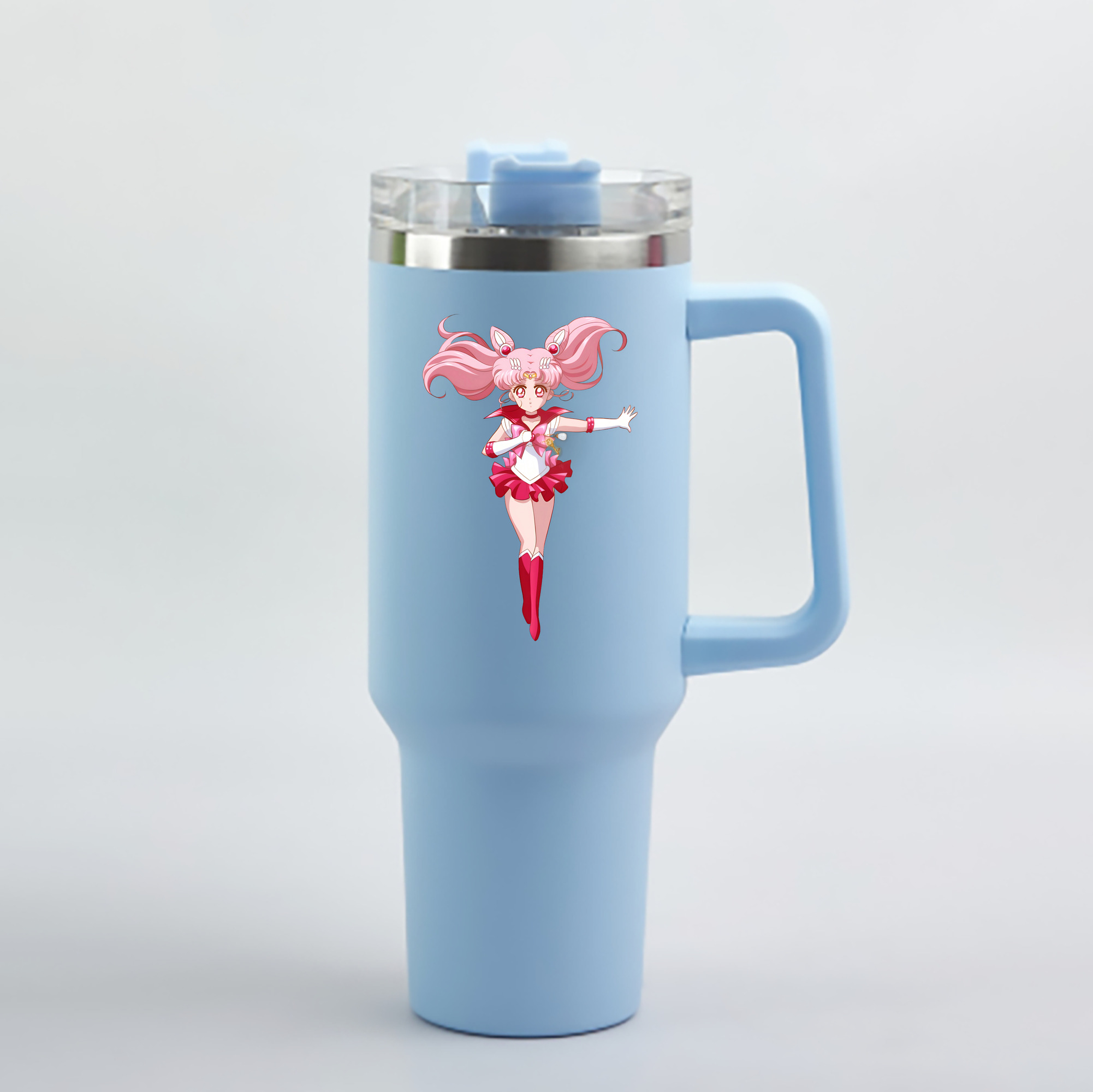 （画像用） 美少女戦士セーラームーン ちびうさ Sailor Moon Chibiusa Tsukino Usagi Small Lady Serenity 1200mL車用タンブラー - クリスタルステッカー（プラスチックストロー付き）