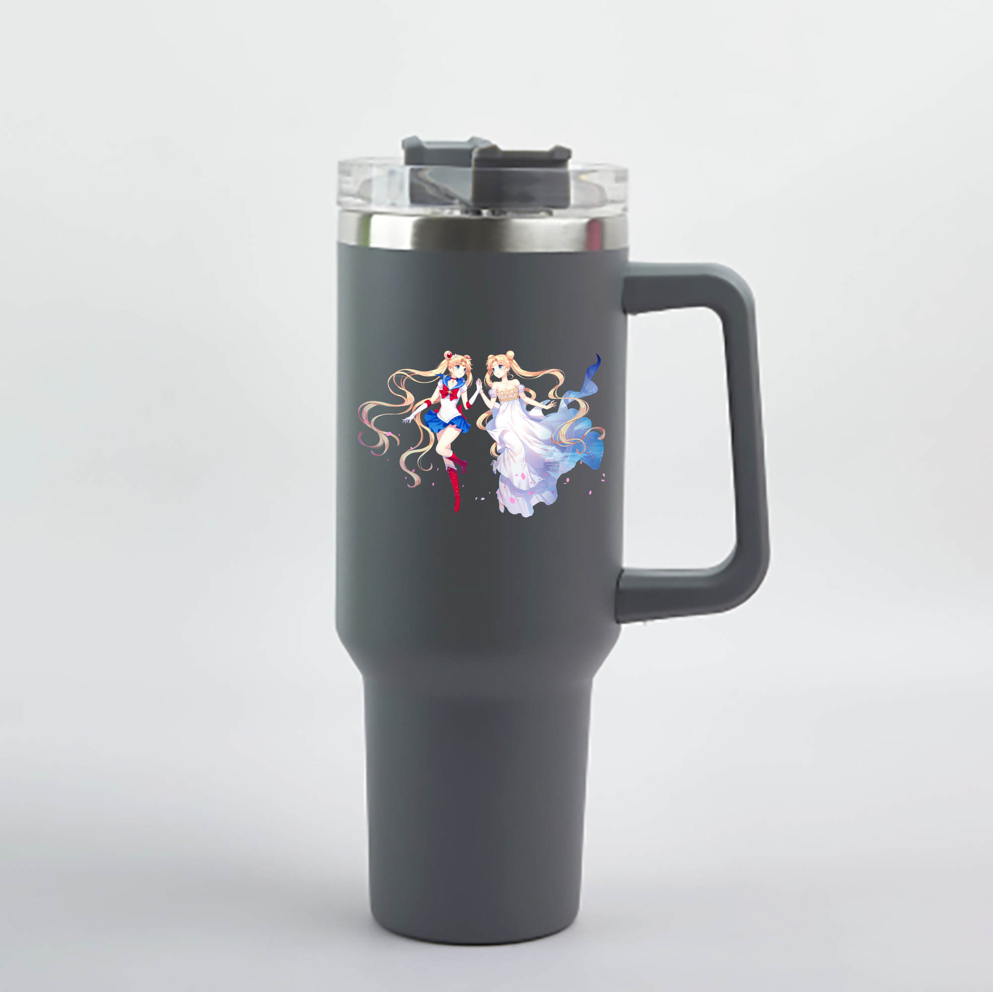 （画像用） 美少女戦士セーラームーン 月野 うさぎ つきの うさぎ Sailor Moon Tsukino Usagi 1200mL車用タンブラー - クリスタルステッカー（プラスチックストロー付き）