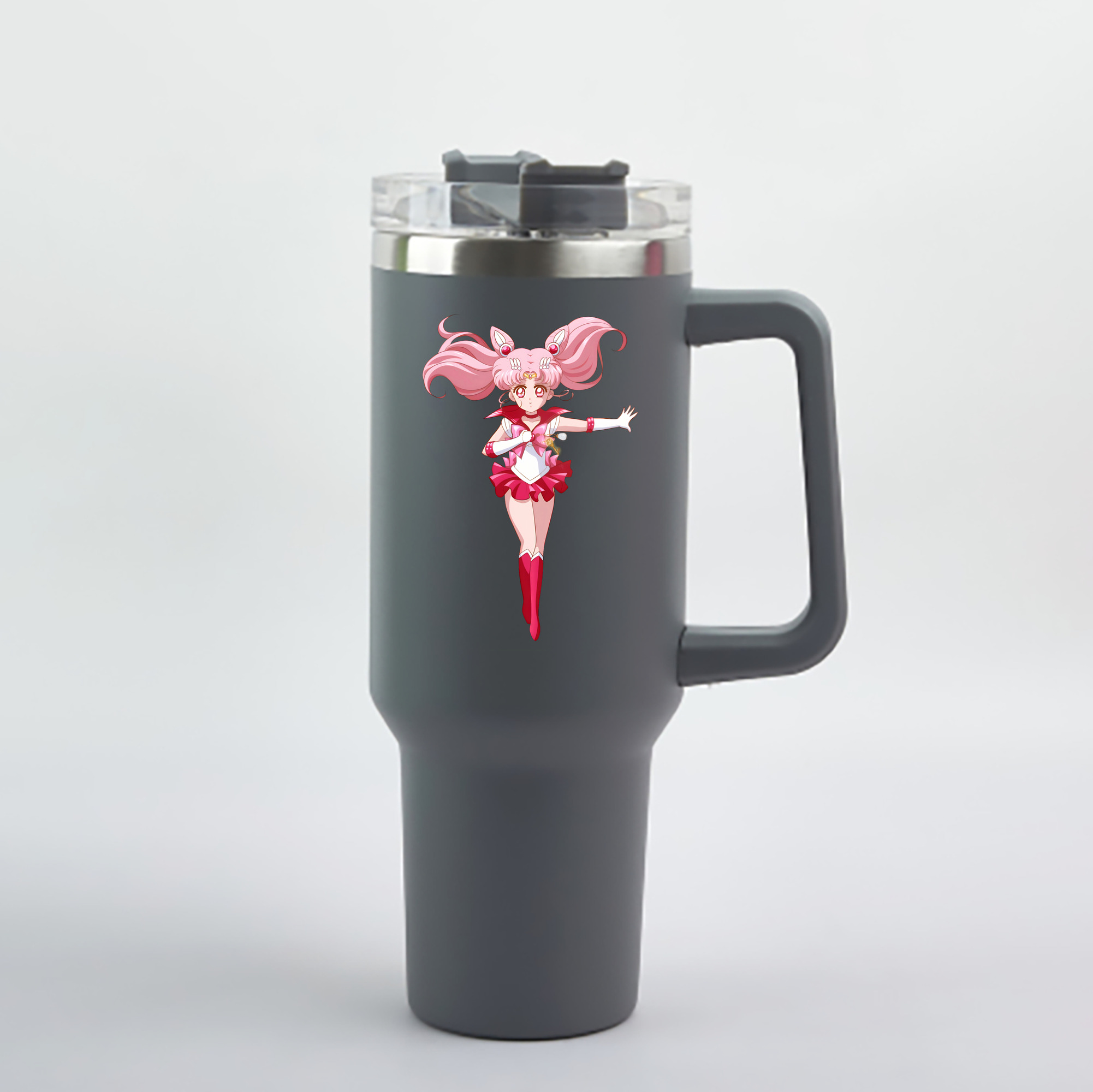 （画像用） 美少女戦士セーラームーン ちびうさ Sailor Moon Chibiusa Tsukino Usagi Small Lady Serenity 1200mL車用タンブラー - クリスタルステッカー（プラスチックストロー付き）