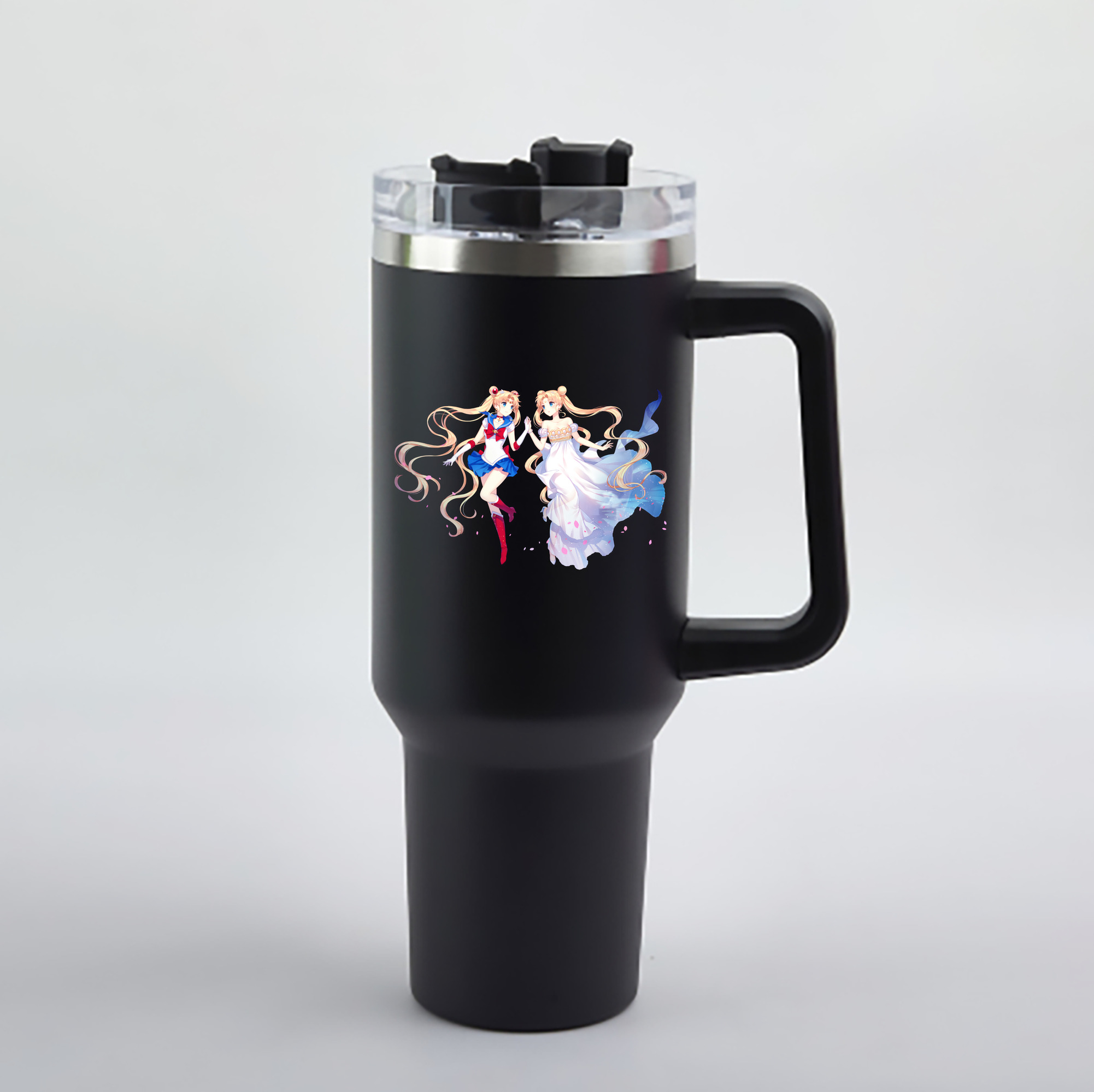 （画像用） 美少女戦士セーラームーン 月野 うさぎ つきの うさぎ Sailor Moon Tsukino Usagi 1200mL車用タンブラー - クリスタルステッカー（プラスチックストロー付き）