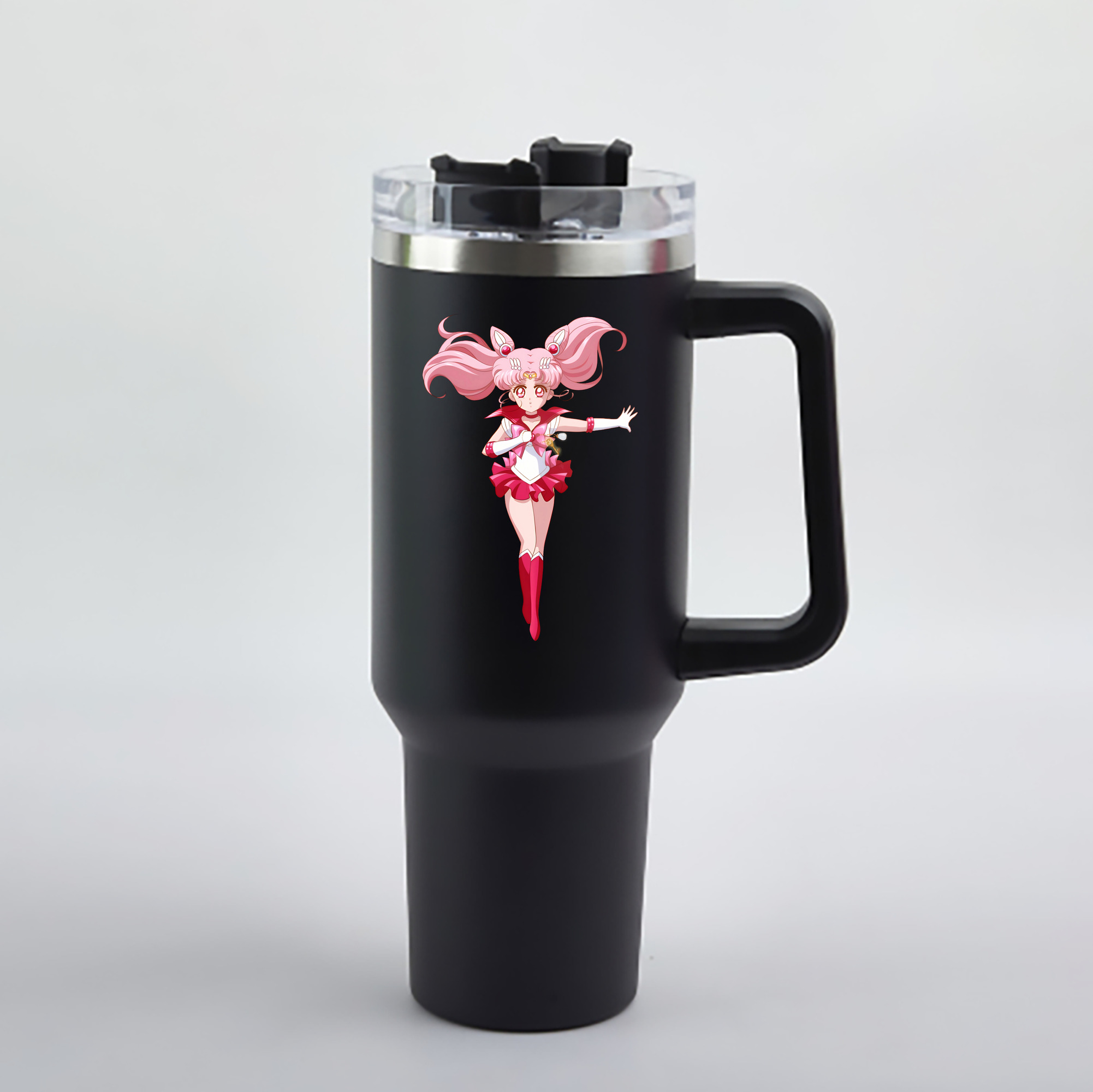 （画像用） 美少女戦士セーラームーン ちびうさ Sailor Moon Chibiusa Tsukino Usagi Small Lady Serenity 1200mL車用タンブラー - クリスタルステッカー（プラスチックストロー付き）