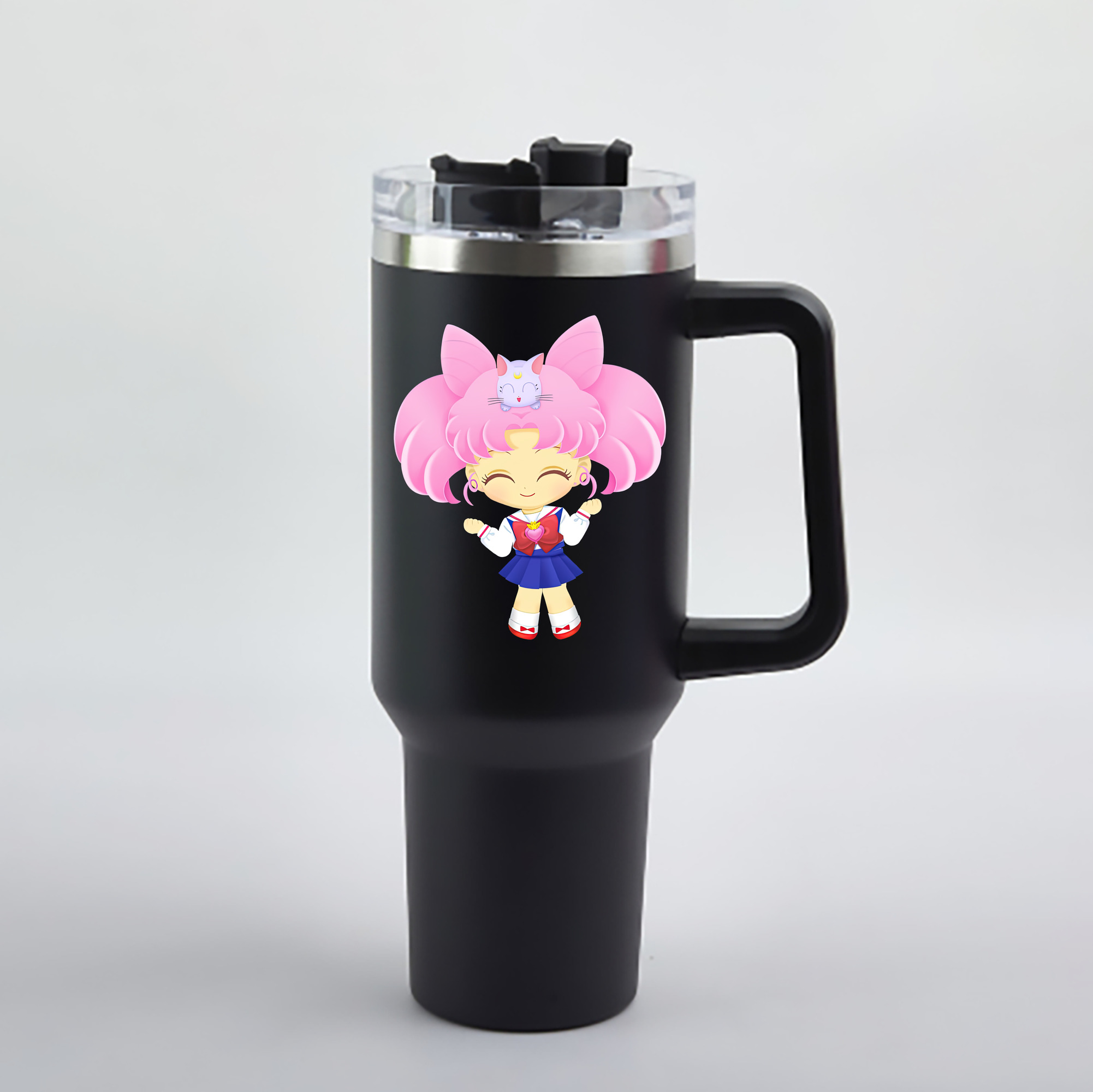 （画像用） 美少女戦士セーラームーン ちびうさ Sailor Moon Chibiusa Tsukino Usagi Small Lady Serenity 1200mL車用タンブラー - クリスタルステッカー（プラスチックストロー付き）