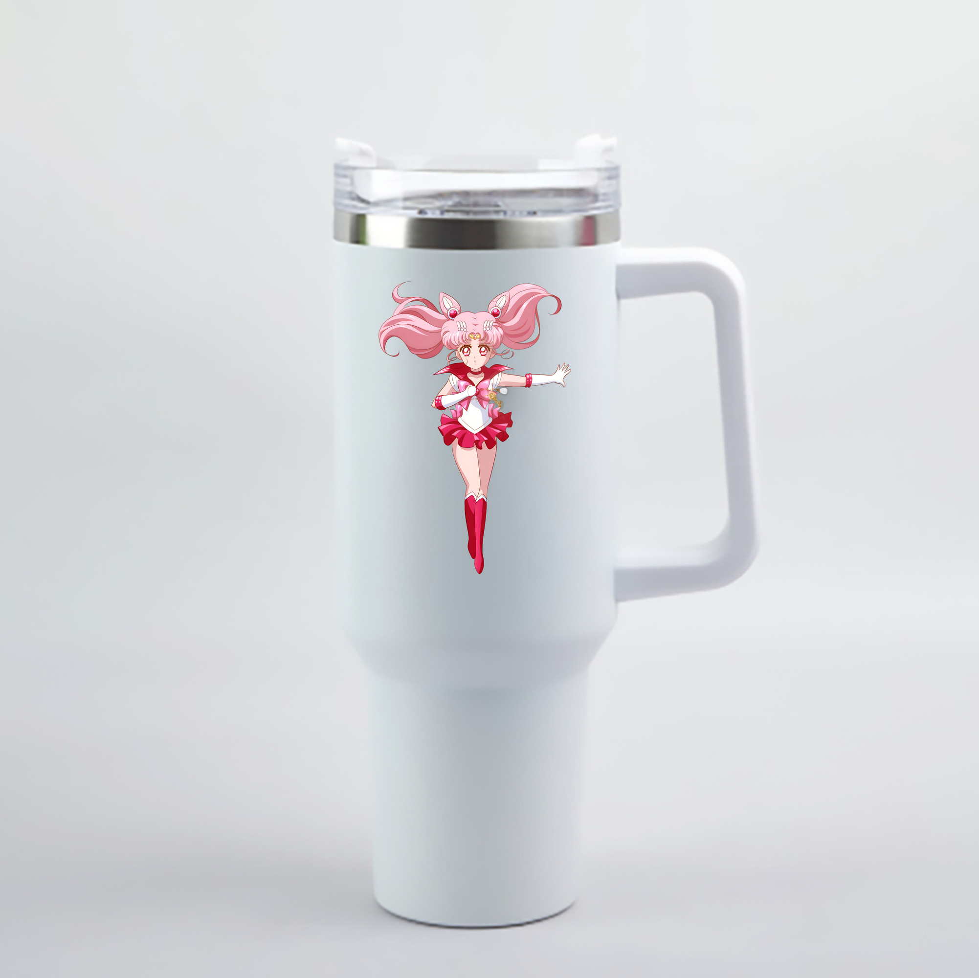（画像用） 美少女戦士セーラームーン ちびうさ Sailor Moon Chibiusa Tsukino Usagi Small Lady Serenity 1200mL車用タンブラー - クリスタルステッカー（プラスチックストロー付き）