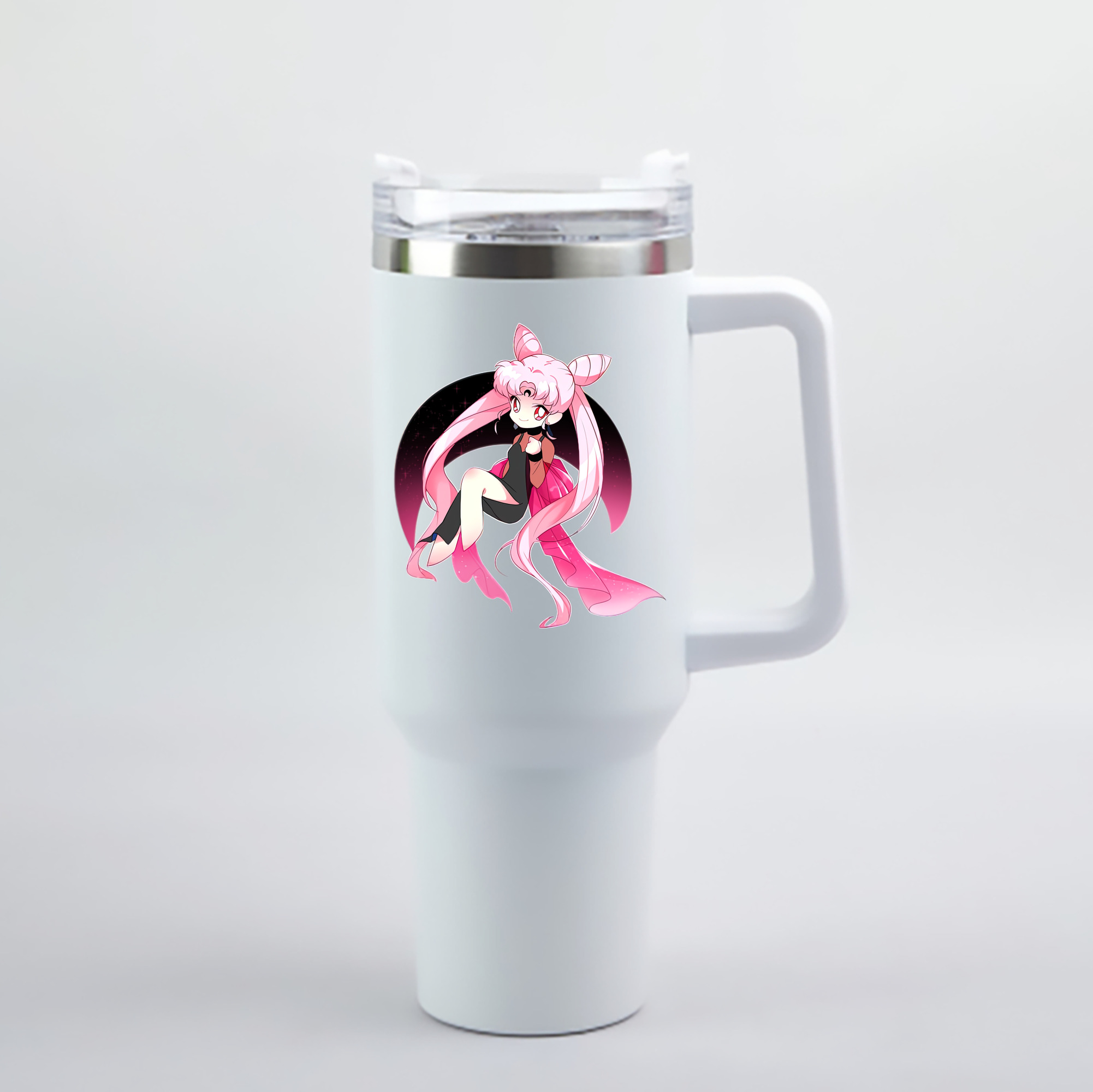 （画像用） 美少女戦士セーラームーン ちびうさ Sailor Moon Chibiusa Tsukino Usagi Small Lady Serenity 1200mL車用タンブラー - クリスタルステッカー（プラスチックストロー付き）