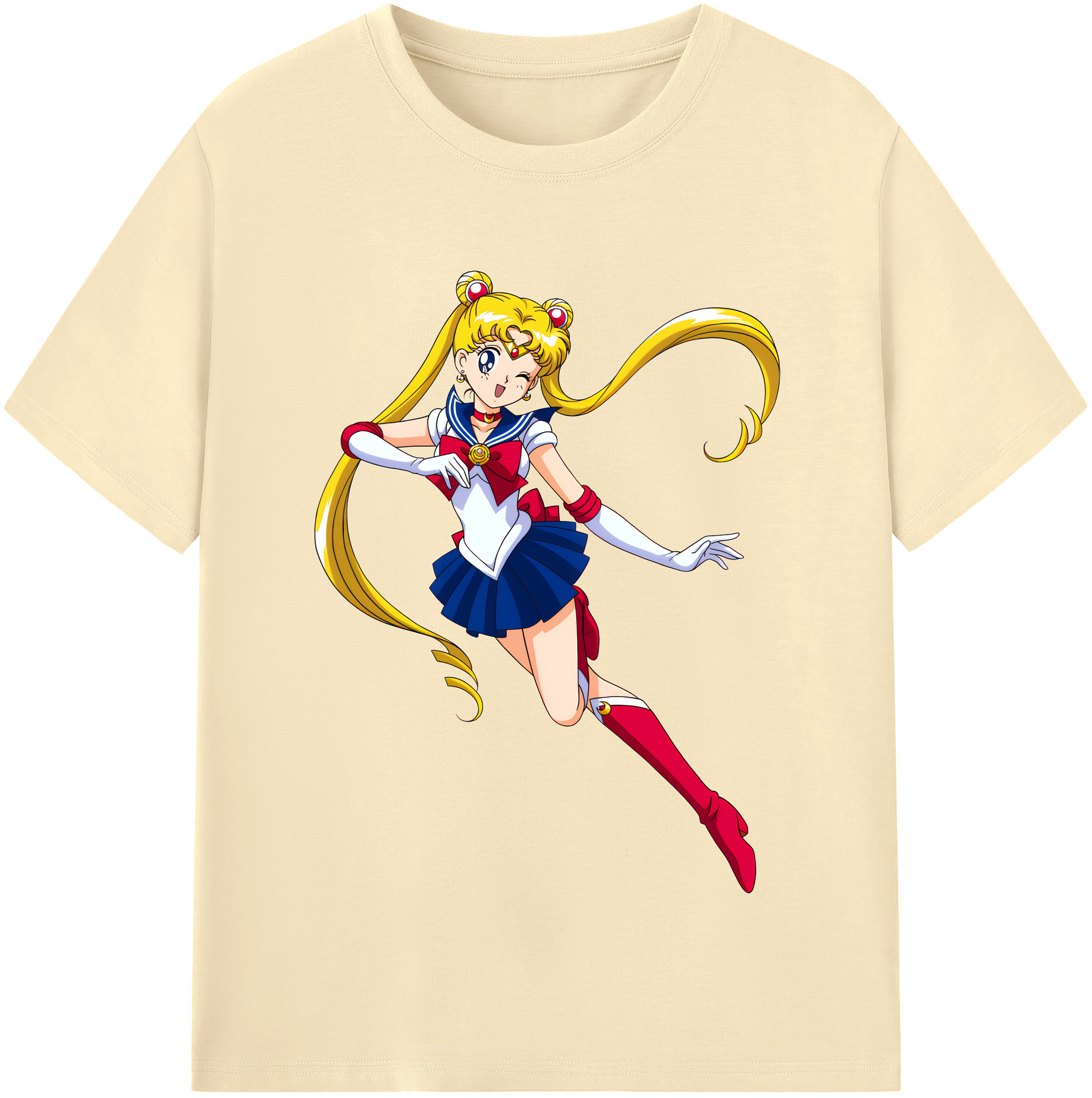 （画像用） 美少女戦士セーラームーン 月野 うさぎ つきの うさぎ Sailor Moon Tsukino Usagi 綿100％半袖Tシャツ（フロントプリント）