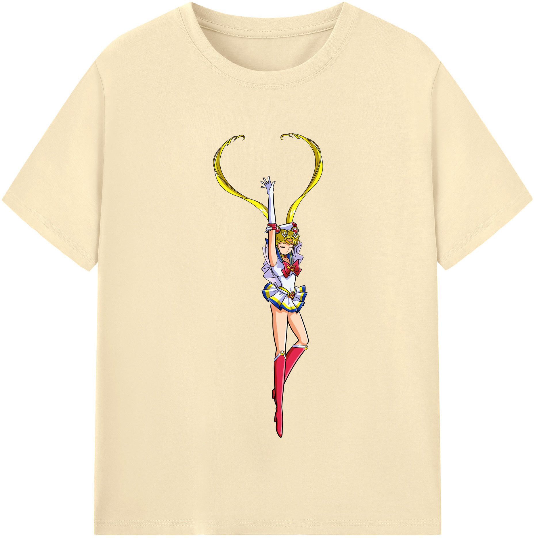 （画像用） 美少女戦士セーラームーン 月野 うさぎ つきの うさぎ Sailor Moon Tsukino Usagi 綿100％半袖Tシャツ（フロントプリント）