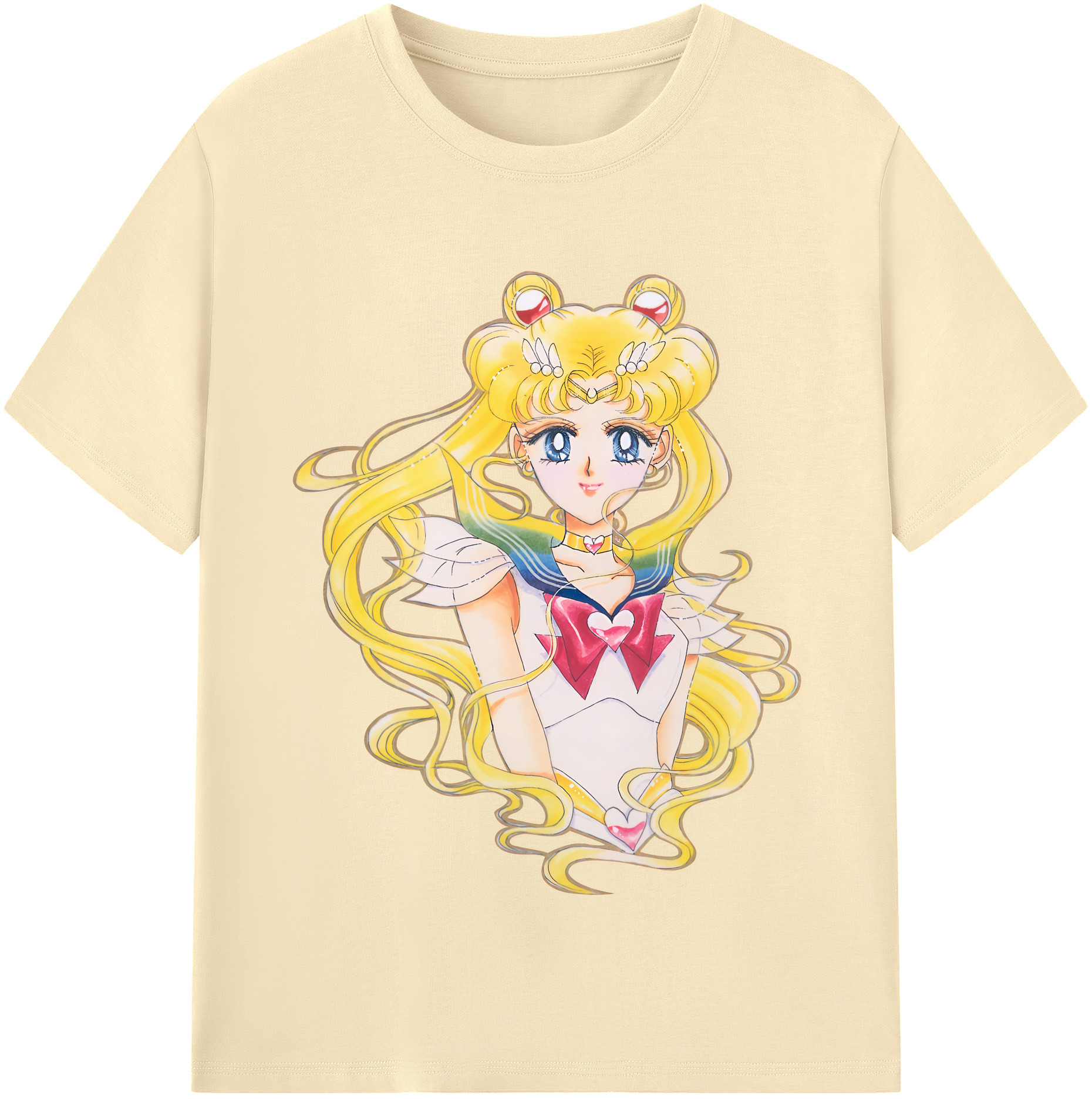 （画像用） 美少女戦士セーラームーン 月野 うさぎ つきの うさぎ Sailor Moon Tsukino Usagi 綿100％半袖Tシャツ（フロントプリント）