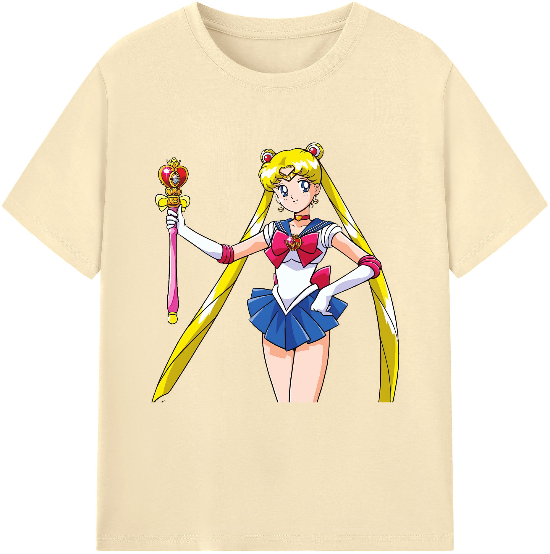 （画像用） 美少女戦士セーラームーン 月野 うさぎ つきの うさぎ Sailor Moon Tsukino Usagi 綿100％半袖Tシャツ（フロントプリント）