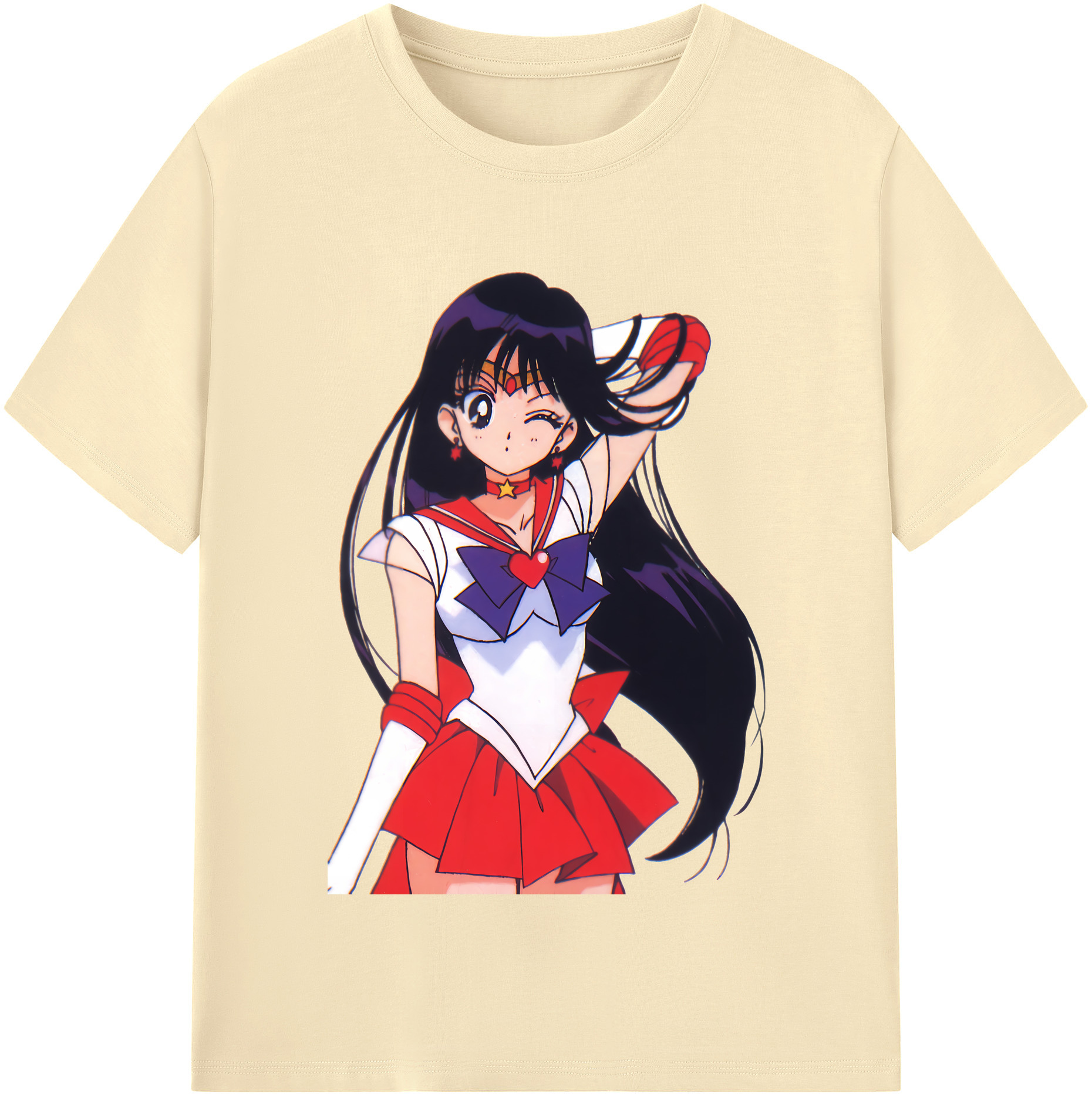 （画像用） 美少女戦士セーラームーン 火野レイ ひの レイ Sailor Moon Hino Rei （セーラーマーズ,Sailor Mars） 綿100％半袖Tシャツ（フロントプリント）