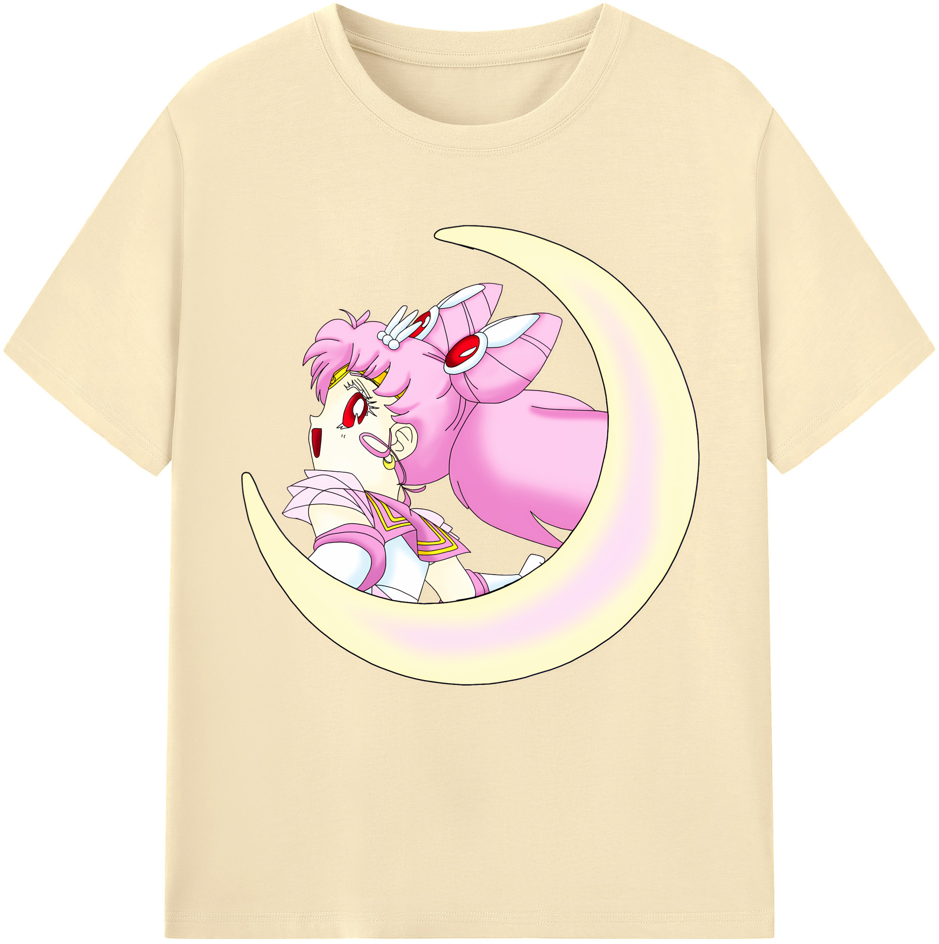 （画像用） 美少女戦士セーラームーン ちびうさ Sailor Moon Chibiusa Tsukino Usagi Small Lady Serenity 綿100％半袖Tシャツ（フロントプリント）