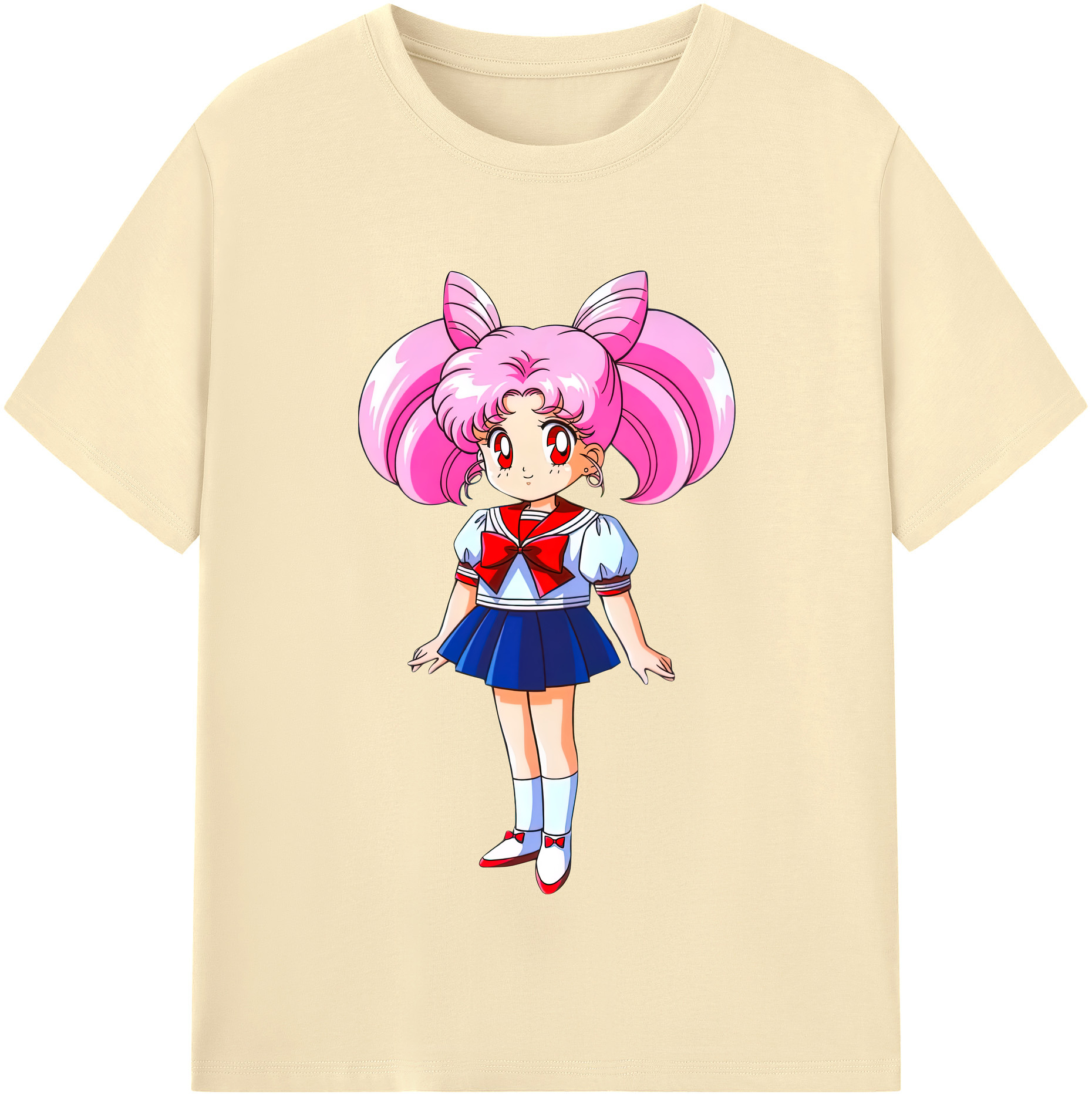 （画像用） 美少女戦士セーラームーン ちびうさ Sailor Moon Chibiusa Tsukino Usagi Small Lady Serenity 綿100％半袖Tシャツ（フロントプリント）
