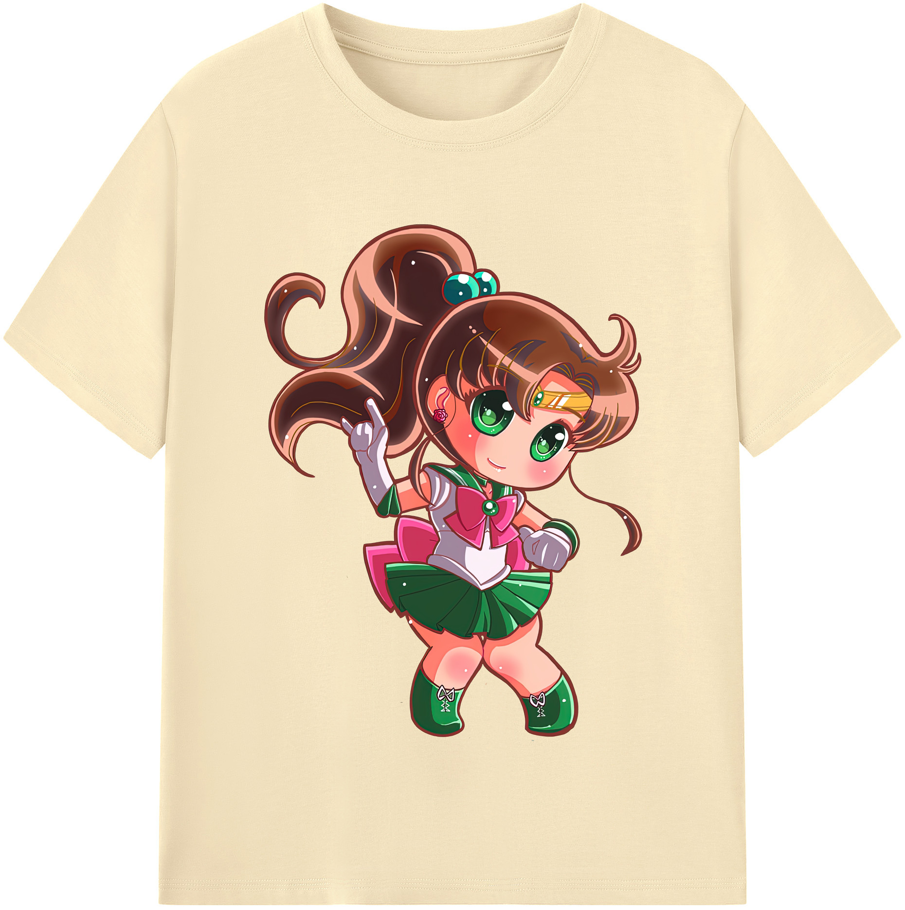 （画像用） 美少女戦士セーラームーン 木野 まこと きの まこと Sailor Moon Kino Makoto （セーラージュピター；Sailor Jupiter） 綿100％半袖Tシャツ（フロントプリント）